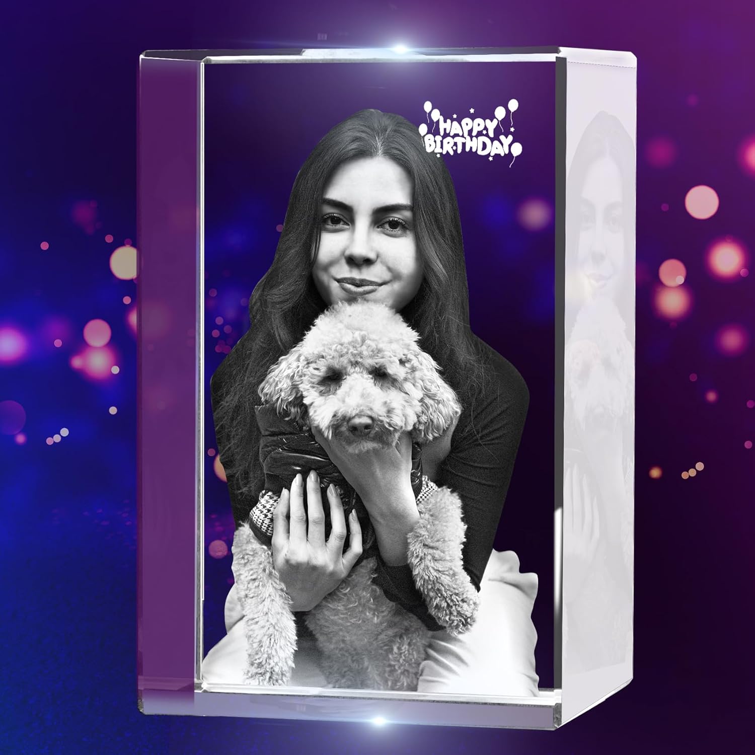 OARSE Imagen de cristal personalizada con fotos de cristal 3D en cubos de vidrio personalizada 3D grabado grabado grabado de cristal imágenes de