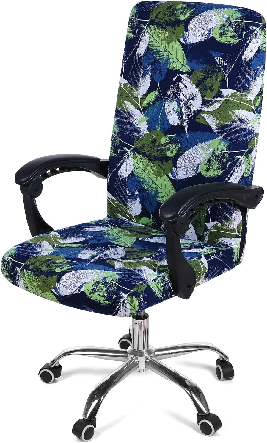 smiry – Funda protectora para silla de oficina, cubierta estampada y elástica para silla giratoria, removible, lavable y resistente al polvo con