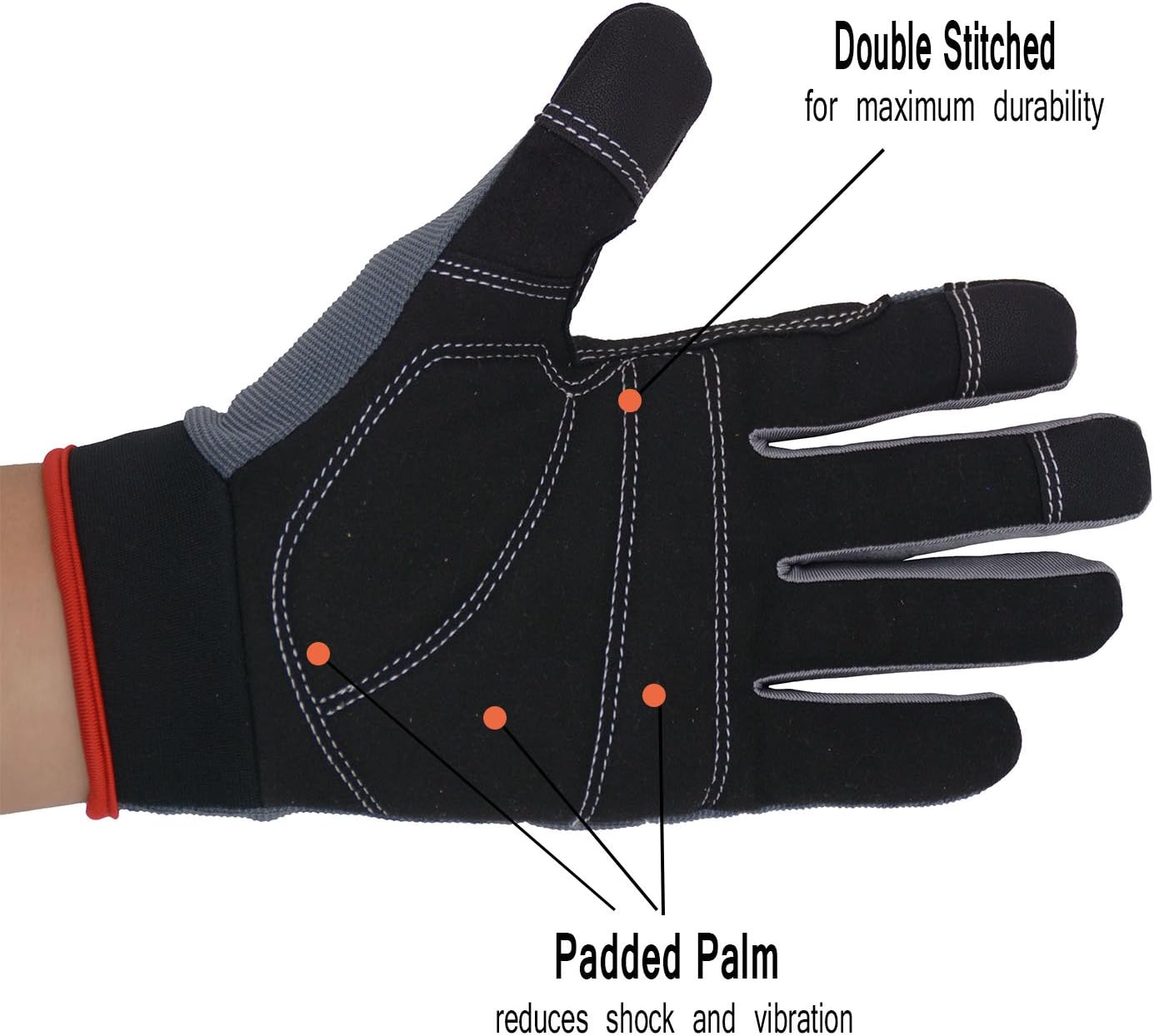 HANDLANDY – Guantes de trabajo para hombre aptas para pantalla táctil, guantes para mecánico flexibles y transpirables, con nudillos y palma
