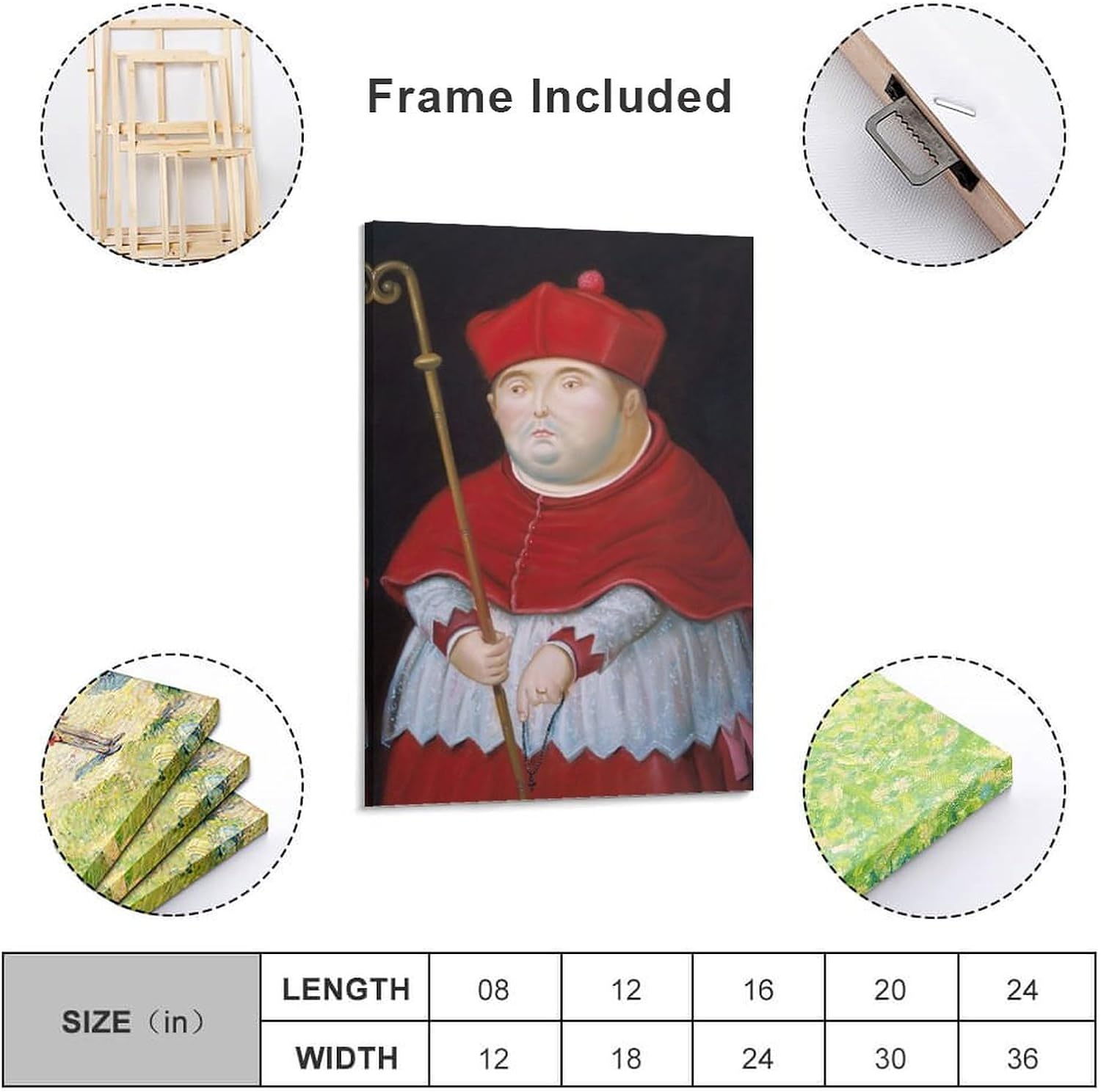 Fernando Botero – Póster de arte de pared con diseño de cardenal, 3 pósteres de decoración del hogar, marco de fotos colgante, para dormitorio,