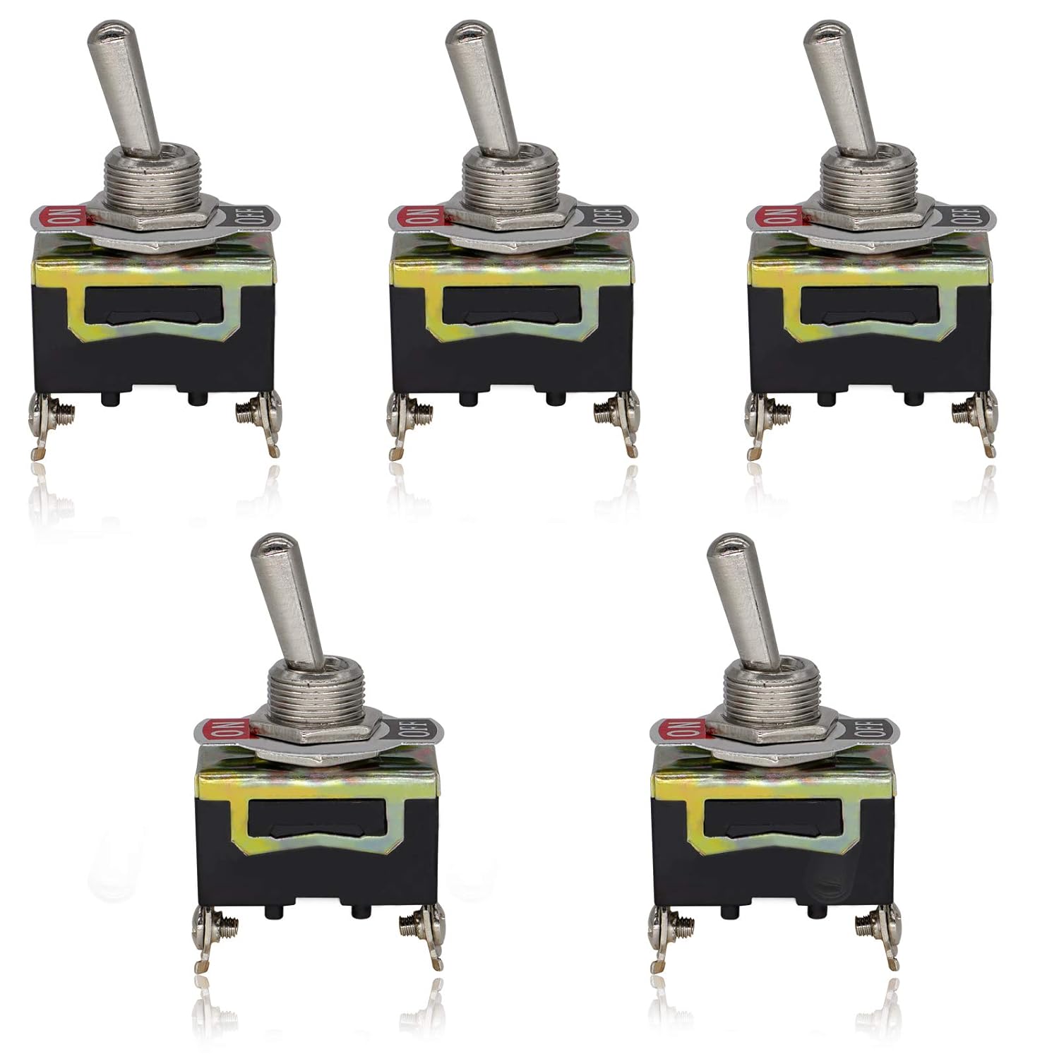 Interruptor de palanca basculante resistente al agua, plateado, 12 V, encendidoapagado, 2 pines, 2 posiciones, 20 A125 V, 15 A250 V, SPST,