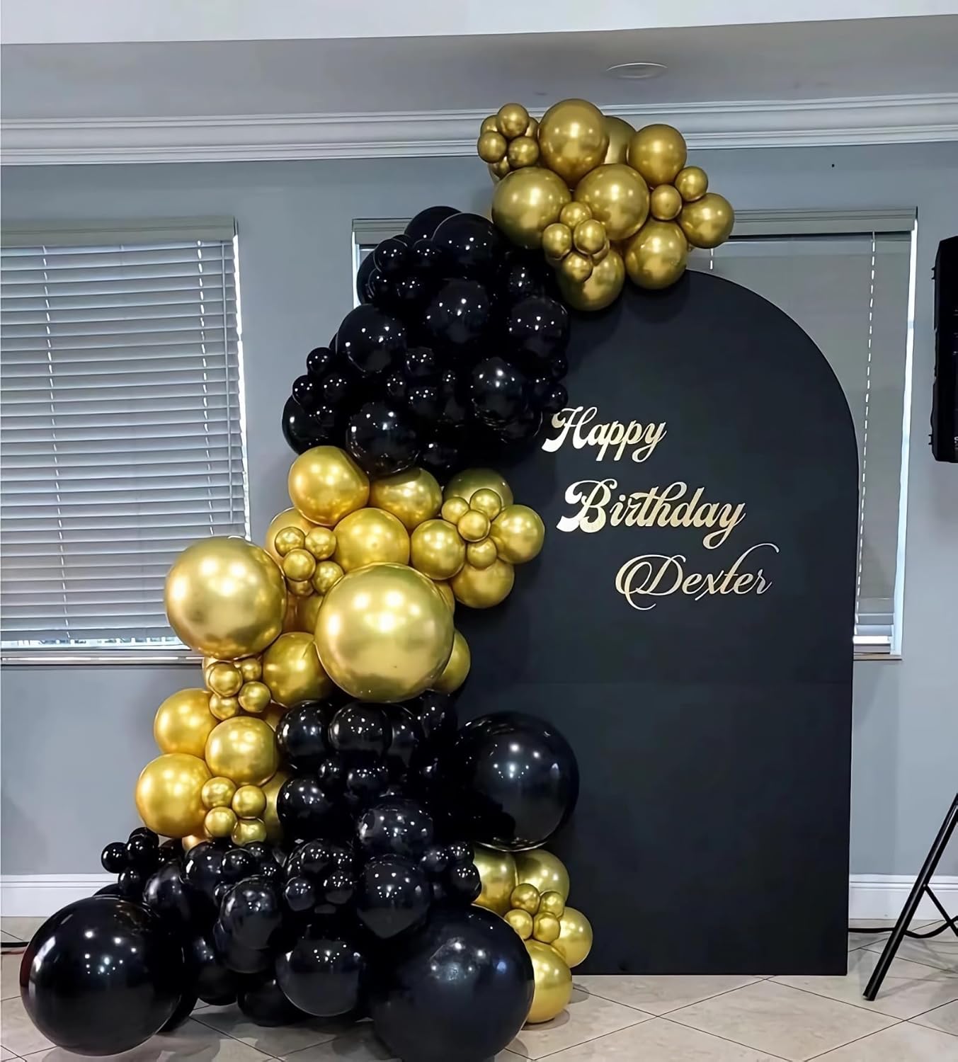 Kit de arco de guirnalda de globos negros y dorados, 158 piezas de globos de látex de 18, 10, 5 pulgadas, para baby shower, cumpleaños, boda,