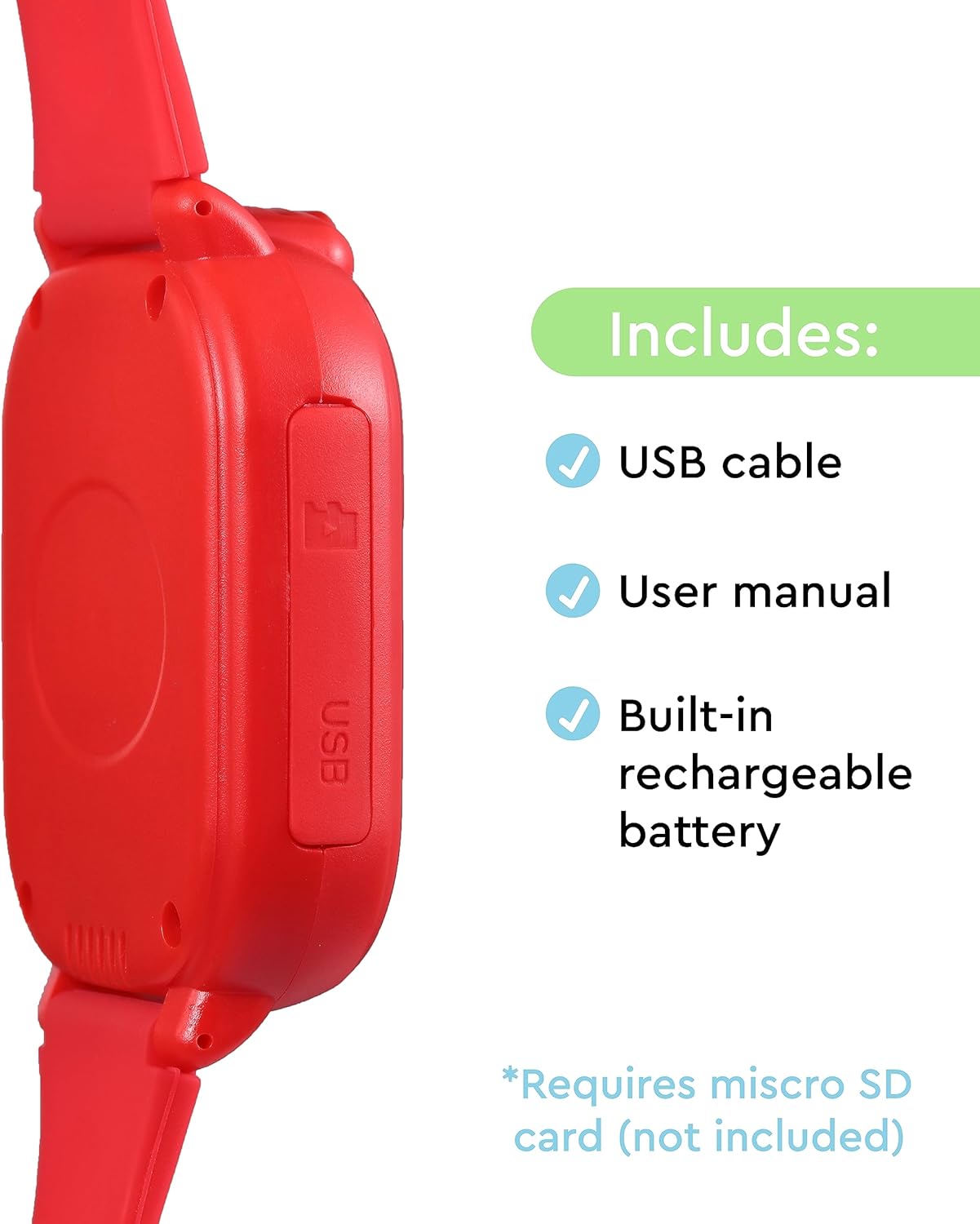 Vivitar Reloj inteligente para niños, conectividad Bluetooth, pantalla táctil de 1.54 pulgadas, cámara giratoria, juegos integrados, reloj