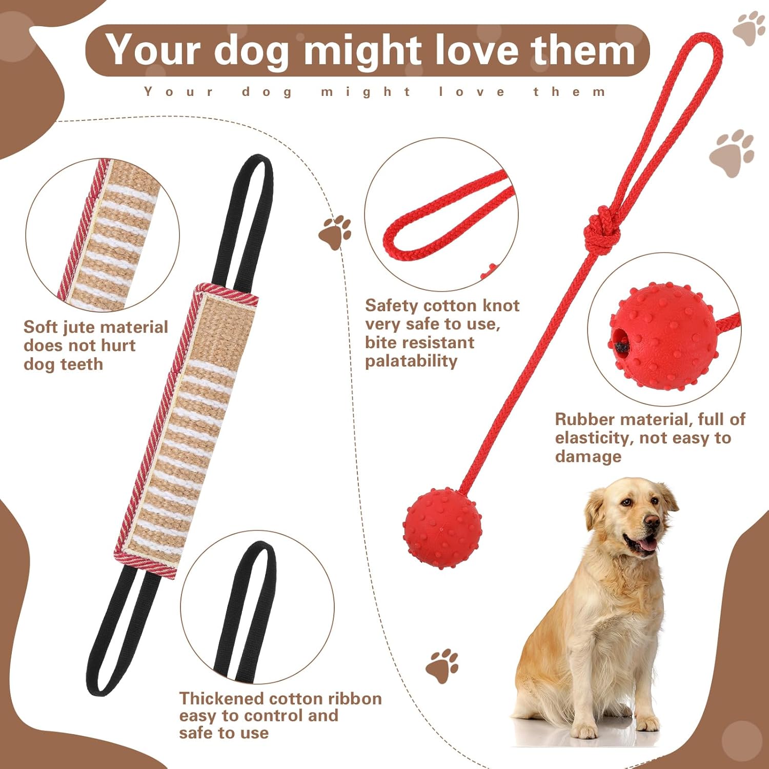 Juego de 4 piezas de entrenamiento para perros que incluye funda para perro, almohada para perro, juguete de remolcador, palo de entrenamiento para