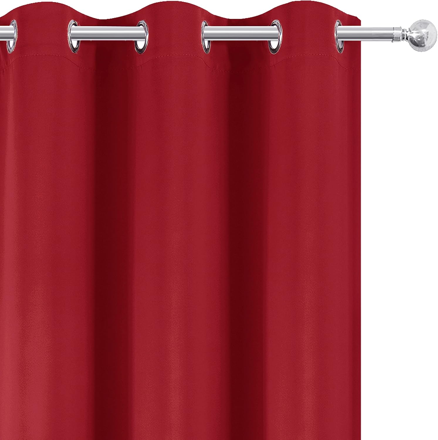 LEMOMO Cortinas opacas de 52 x 84 pulgadas, juego de 2 paneles de cortinas rojas brillantes con aislamiento térmico para oscurecer la habitación
