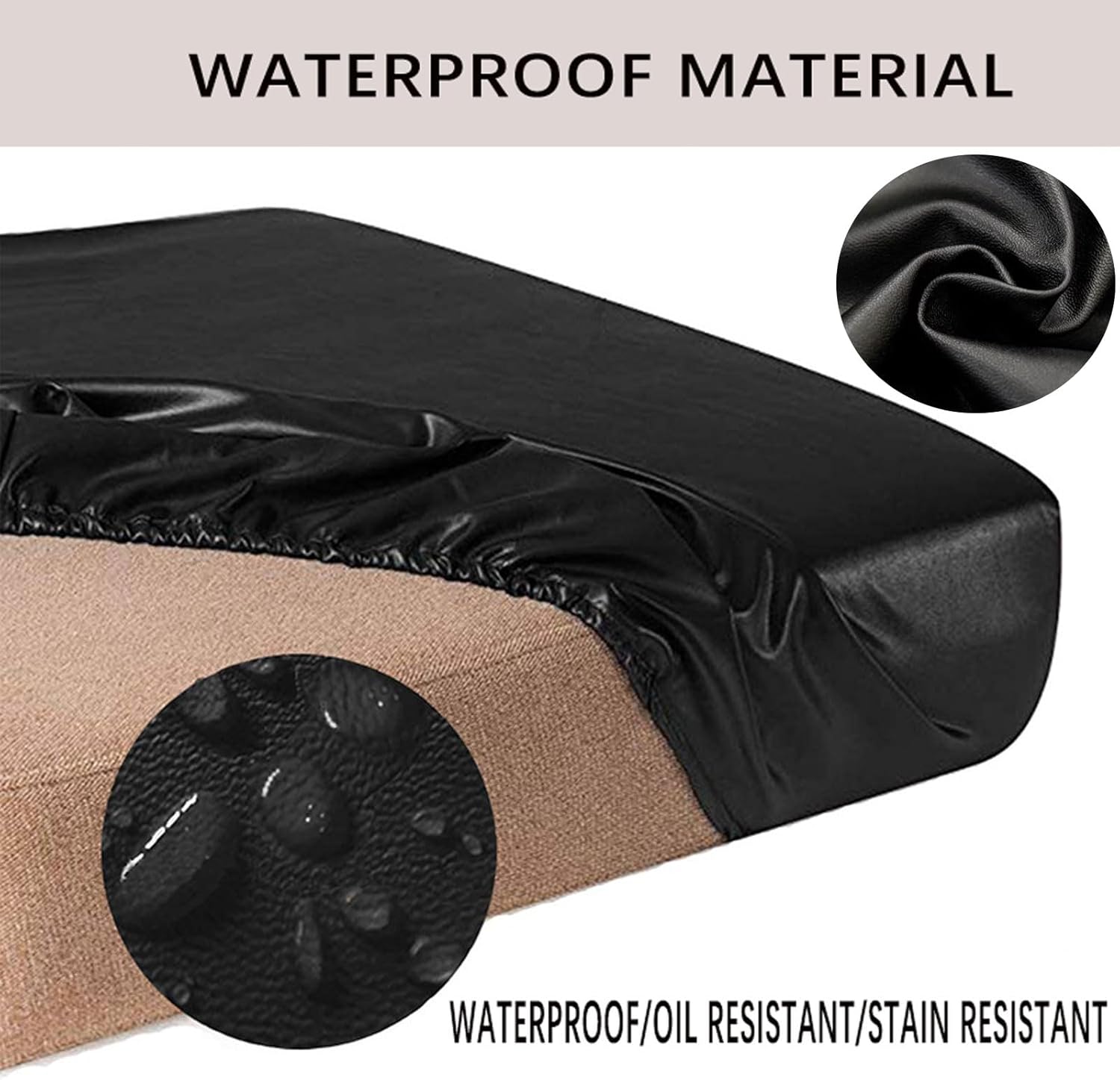 Fundas de asiento de sofá de poliuretano impermeables, fundas de cojín elásticas para sofá, funda de sofá gruesa adecuada para funda de sofá