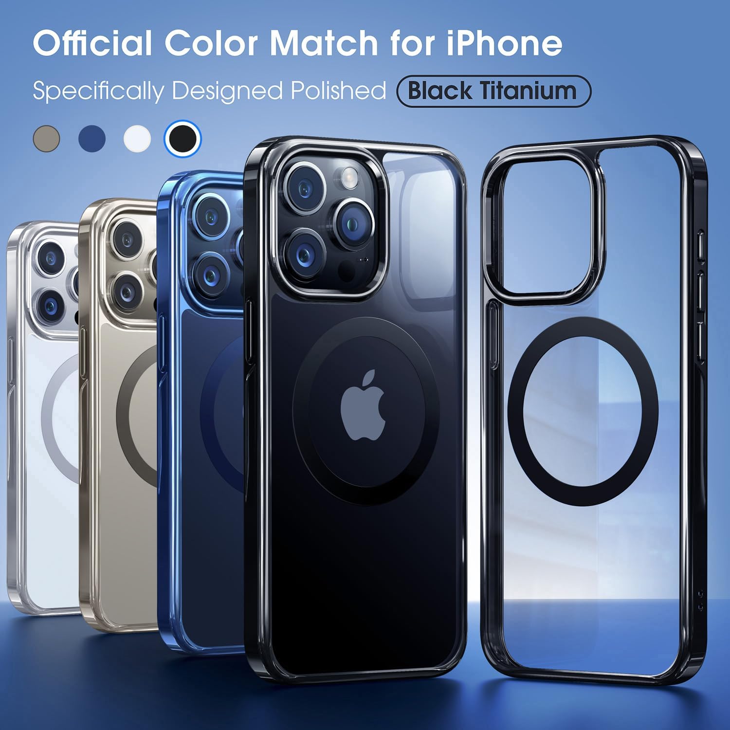 Alphex Funda magnética fuerte y oficial de color para iPhone 15 Pro, nunca amarilla, compatible con MagSafe, funda de teléfono de grado militar de