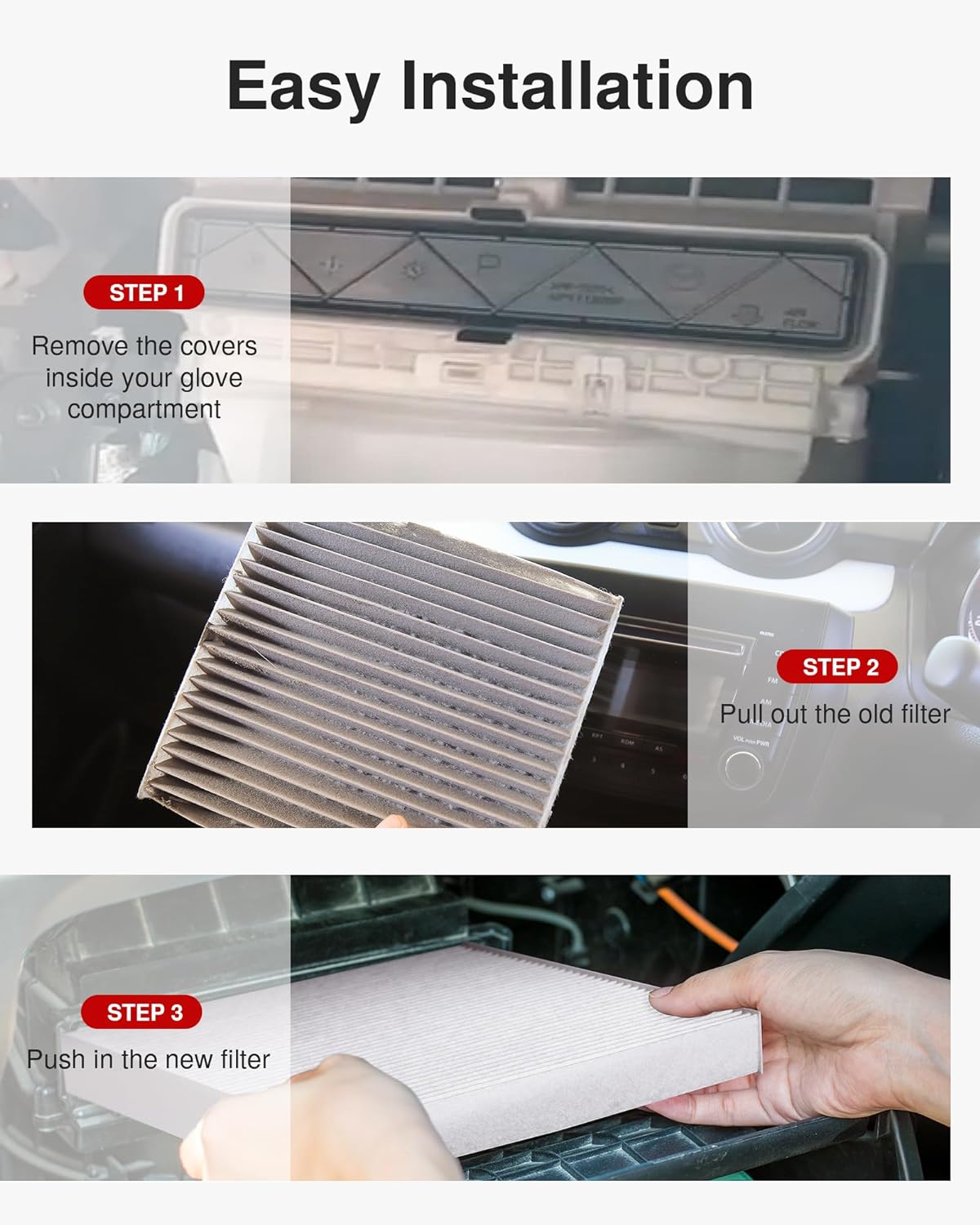 Puroma Paquete de 2 filtros de aire de cabina con múltiples capas de fibra, repuesto para CP134, CF10134, Honda Civic, CR-V, Odyssey, Pilot, Accord,