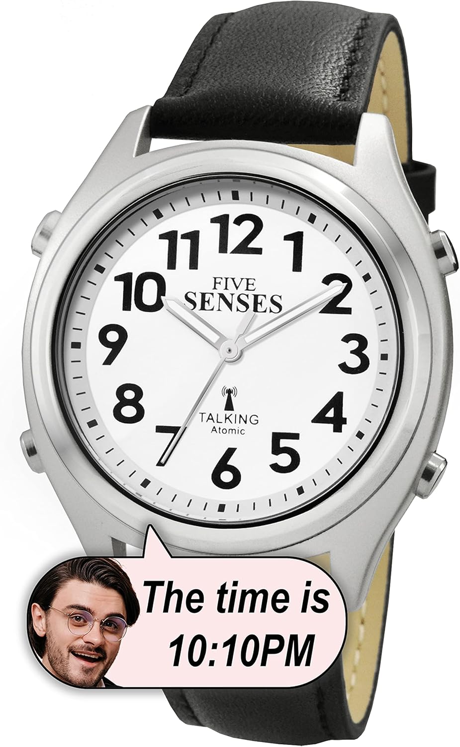 Five Senses Reloj de habla atómica inglesa para personas mayores con despertador más fuerte con discapacidad visual 1099, Moderno