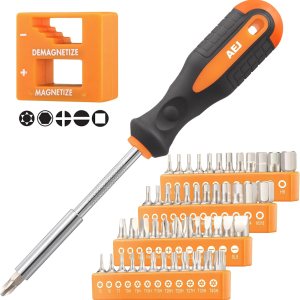 AEJ Juego de 50 puntas de destornillador, juego de brocas de cabeza hexagonal, juego de puntas Phillips ranuradas cuadradas Torx con soporte para AEJ Juego de 50 puntas de destornillador, juego de brocas de cabeza hexagonal, juego de puntas Phillips ranuradas cuadradas Torx con soporte para