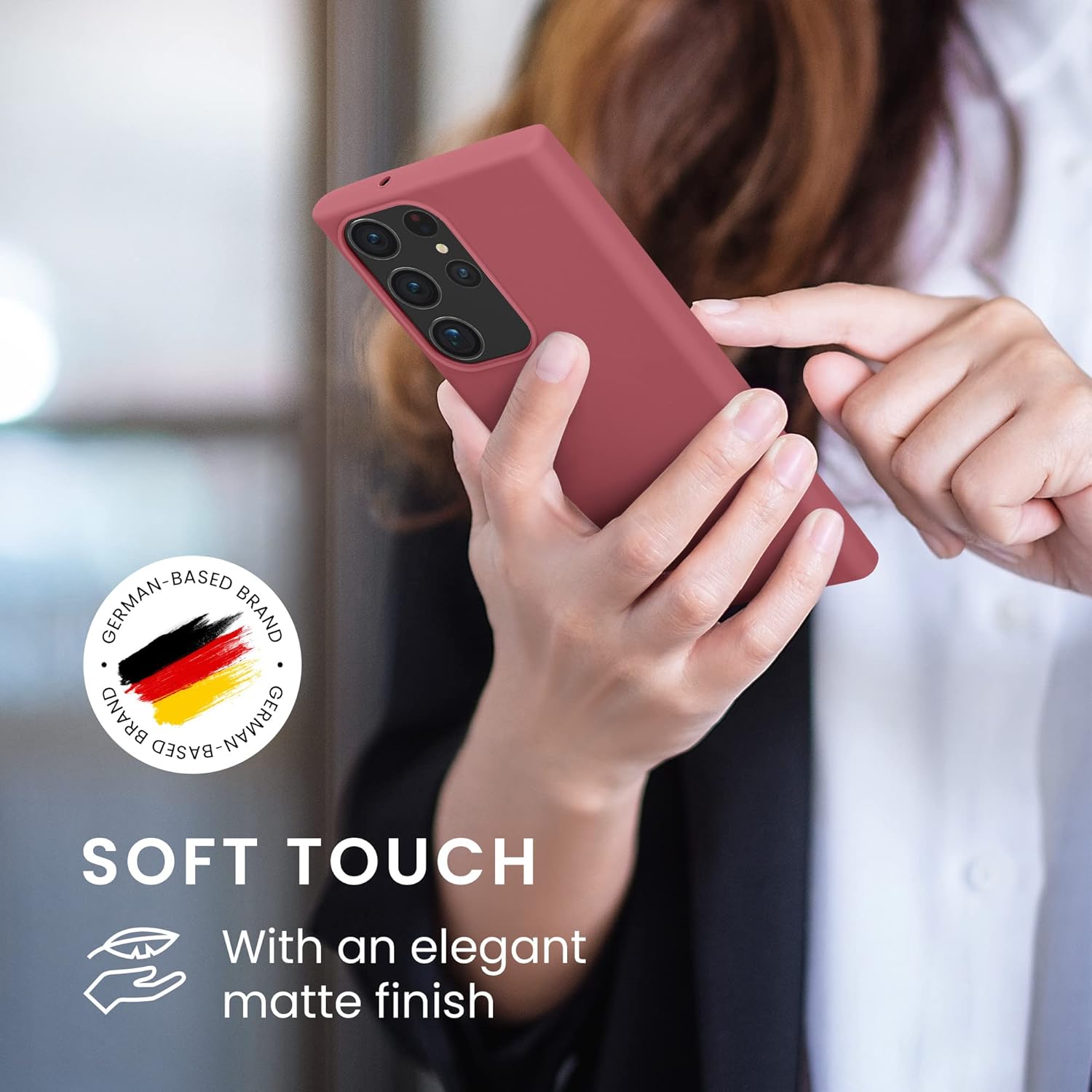 kwmobile Funda compatible con Samsung Galaxy S23 Ultra – Funda protectora de silicona TPU suave y delgada, color rosa oscuro