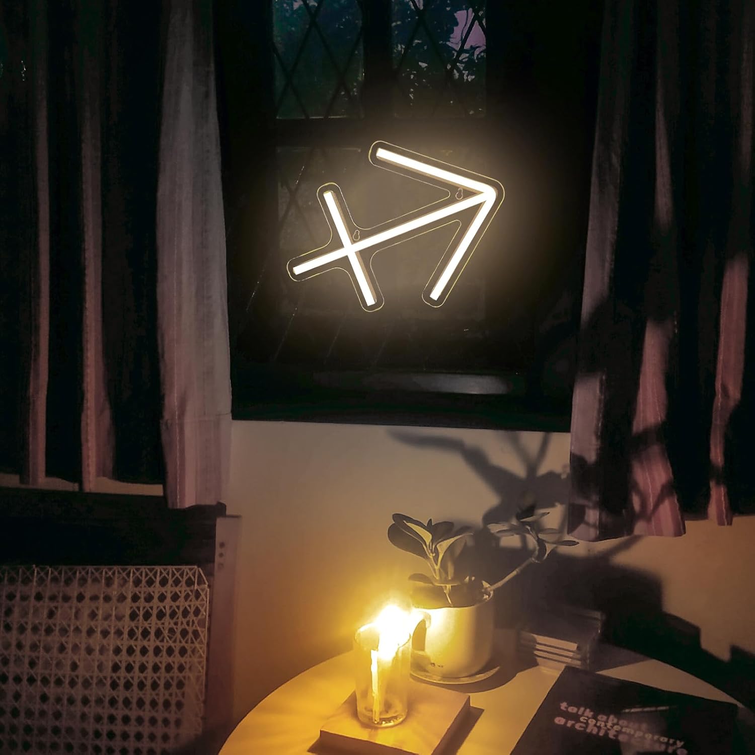 Letrero de neón del horóscopo del zodiaco, letreros de neón LED Sagitario para decoración de pared, astrología, horóscopo del zodiaco, luces de