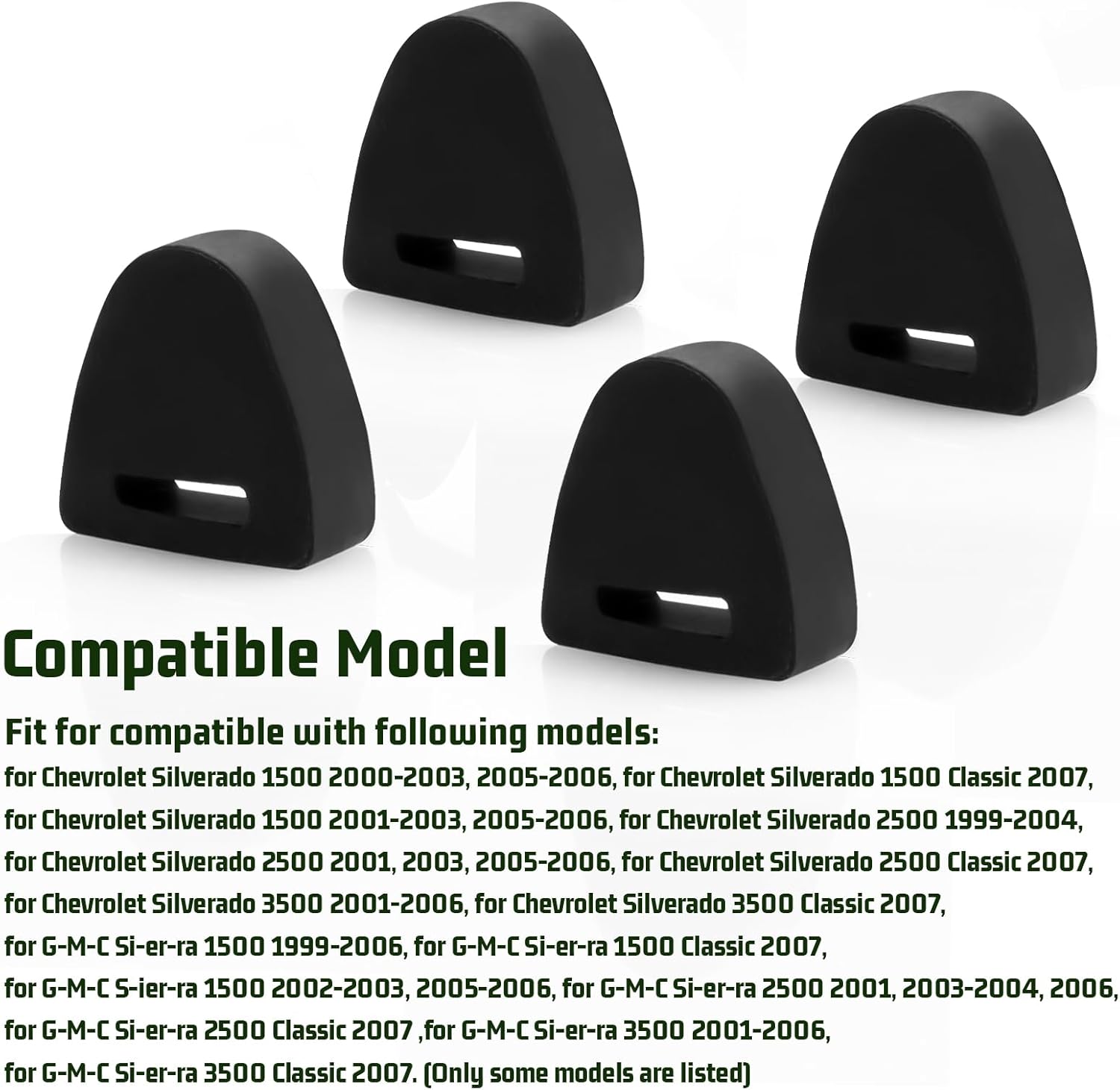 16633065 Parachoques de tope de puerta trasera para parachoques de goma derecho o izquierdo – Compatible con Chevy Silverado Si-er-ra Pickup