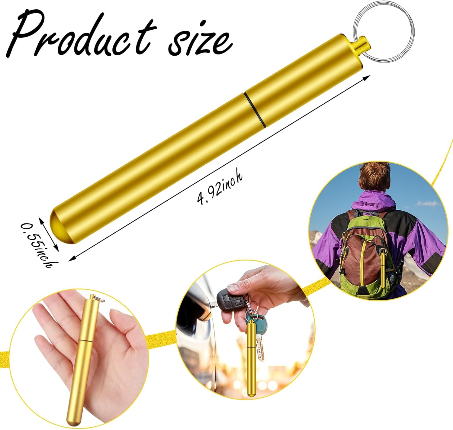 6 piezas portpalillos de dientes portátil hermético de aluminio tubo de metal tubo de articulación tubo de almacenamiento impermeable bolsillo bolsa