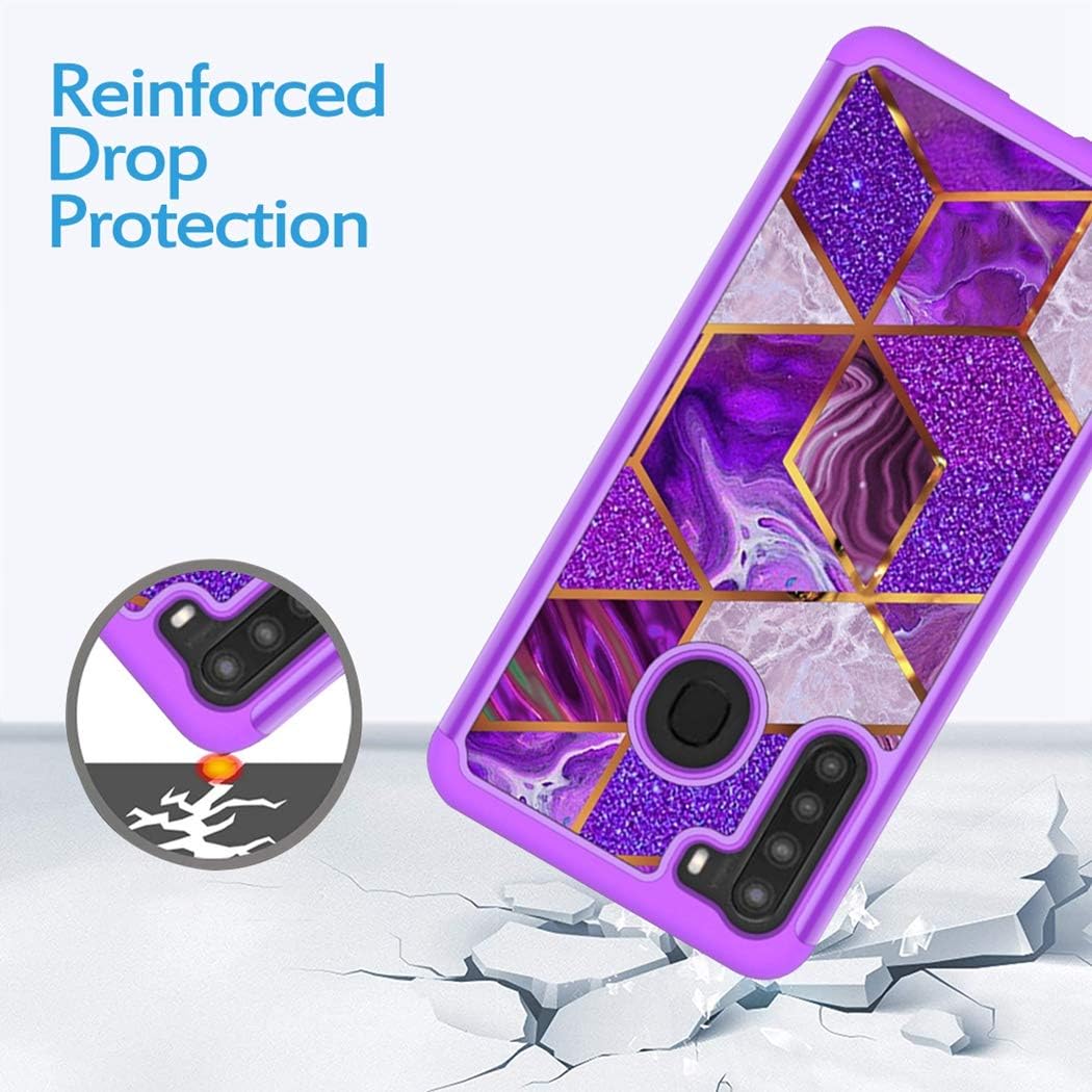 Funda para Galaxy A21 (no compatible con A21S), funda de teléfono Samsung A21 para niñas y mujeres, absorción de golpes, funda protectora resistente
