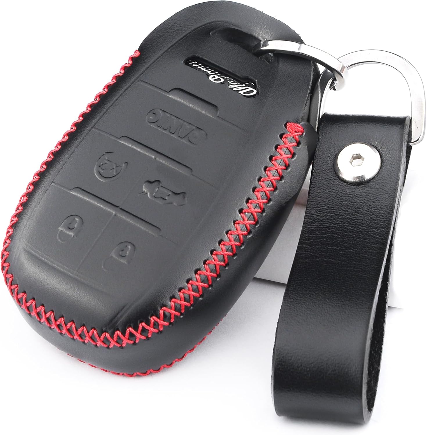 Funda para llavero de piel italiana auténtica a prueba de huellas dactilares compatible con Alfa Romeo Giulia Stelvio 4C Spider