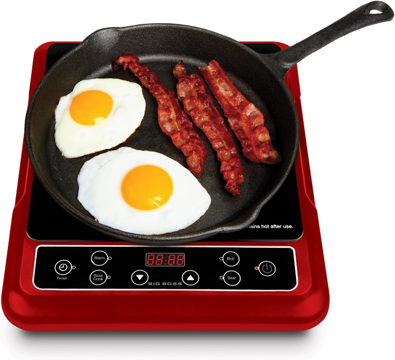9148 Placa de cocción de inducción de 1300 vatios compatible con utensilios de cocina de inducción, color rojo