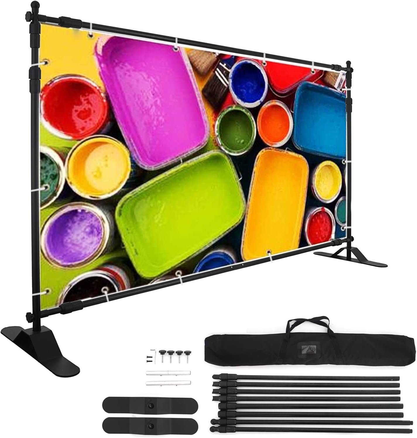 Soporte de pancarta de fondo ajustable de 10 x 8 pies para estudio de video fotográfico, soporte de exhibición de carteles con bolsa, telón de fondo