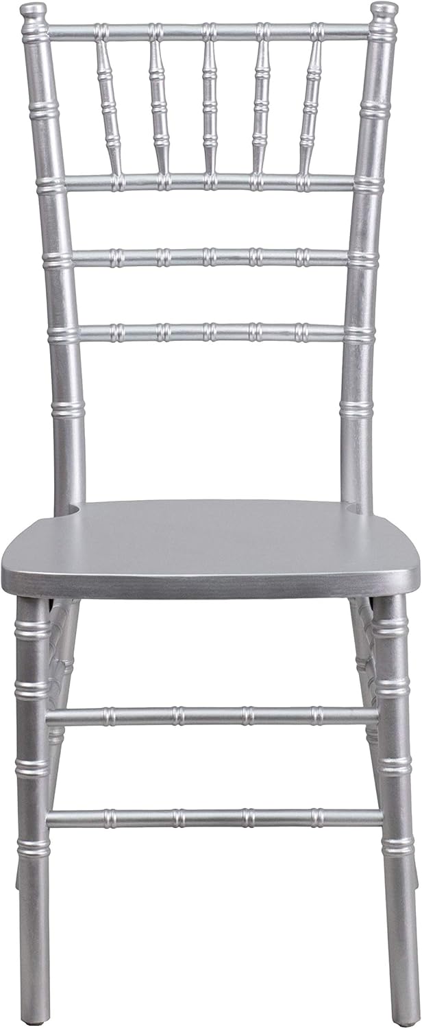 A Line Furniture Paradise Wood Chiavari – Juego de 2 sillas plateadas