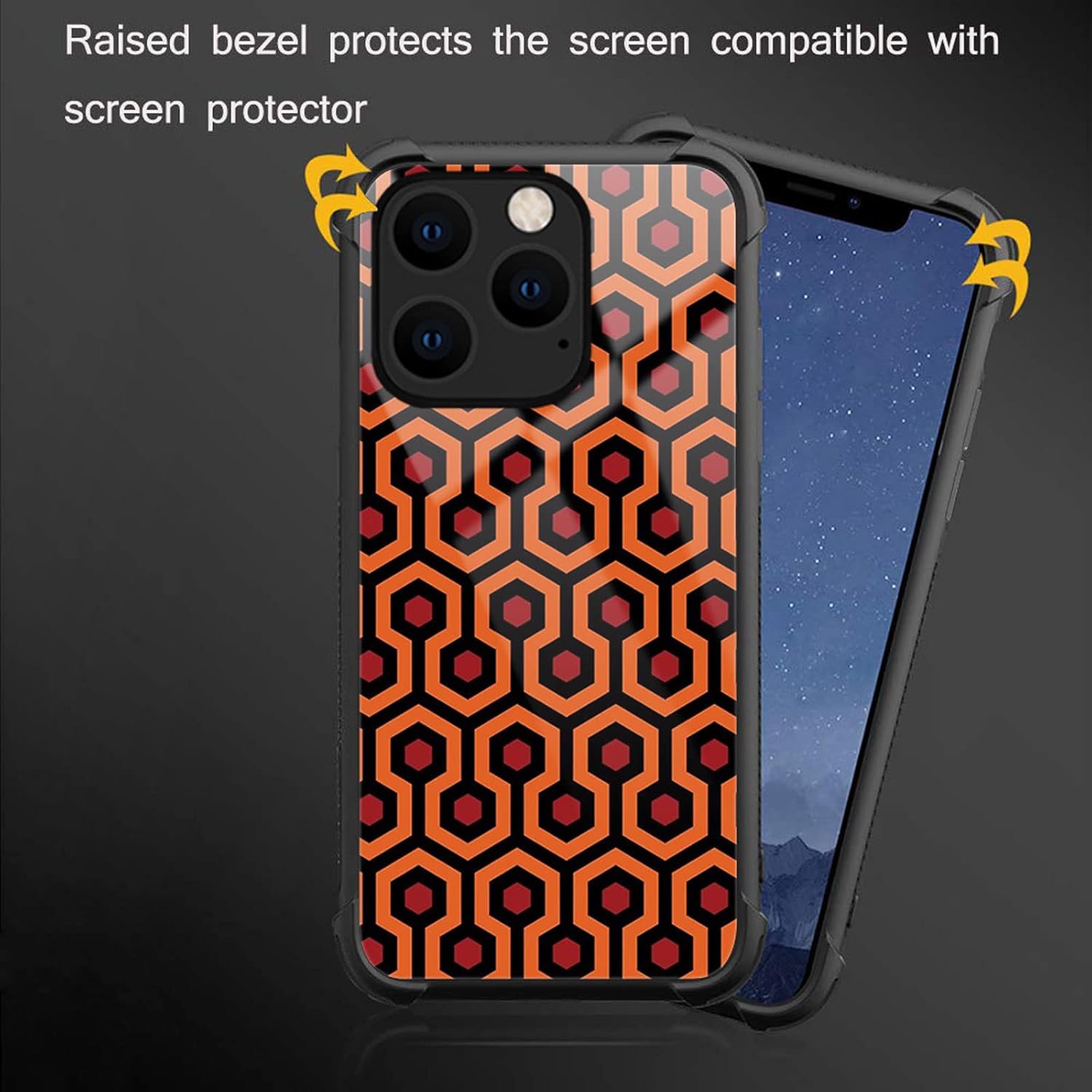 CARLOCA Funda compatible con iPhone 14 Pro Max, diseño gráfico de identidad, a prueba de golpes, antiarañazos, de acrílico duro para iPhone 14 Pro
