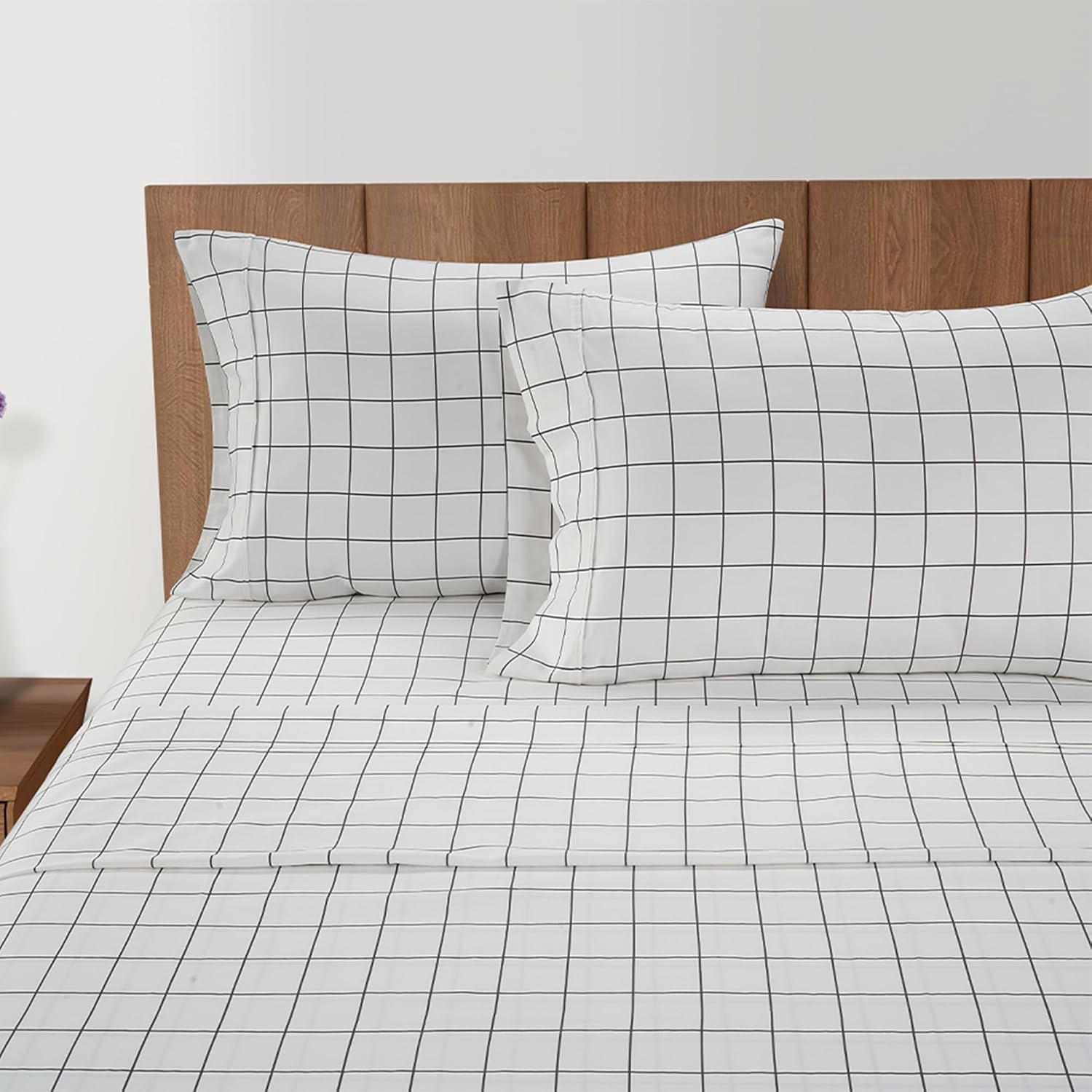 LANE LINEN – Juego de sábanas tamaño King, 450 hilos, 100% algodón, de satén, suaves, refrescantes, con bolsillo profundo, 4 piezas, diseño de