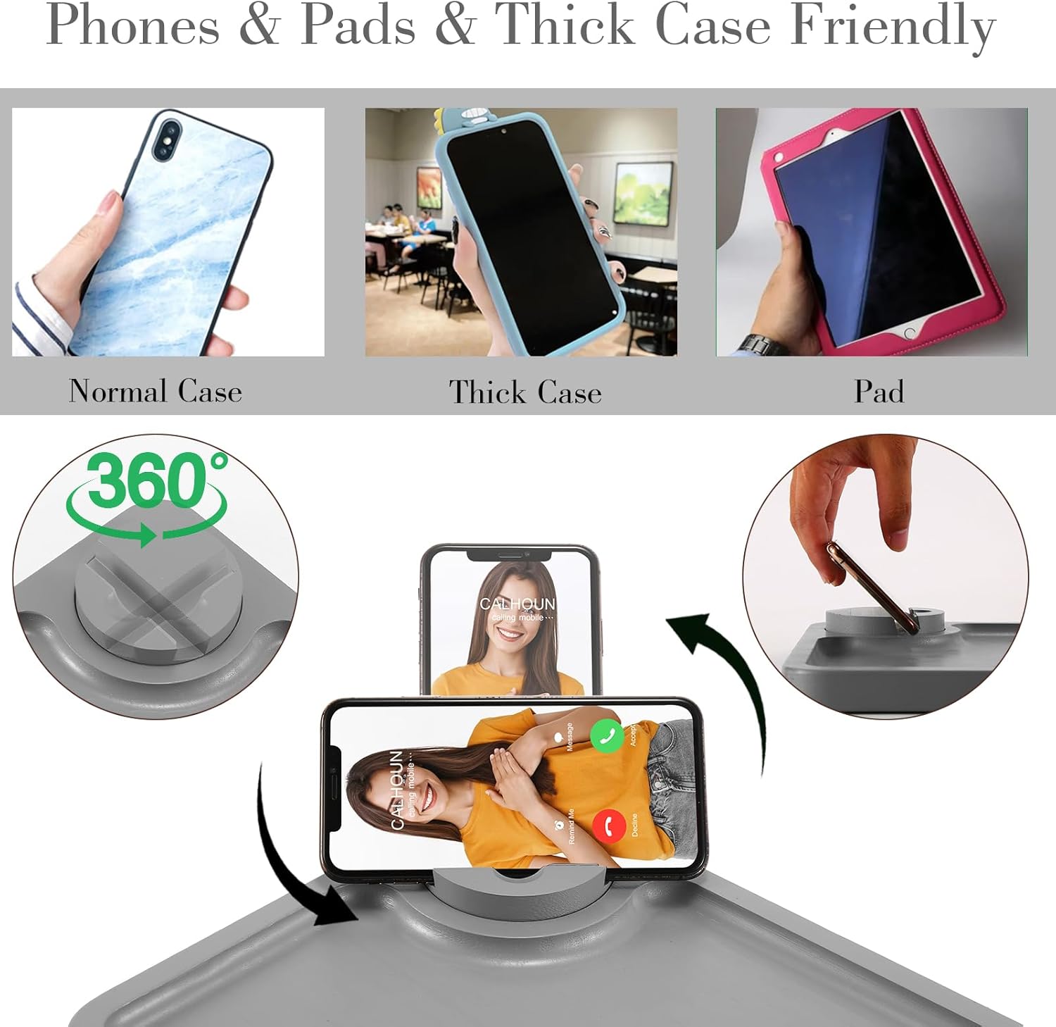 Bandeja de bambú para servir, soporte giratorio de 360, bandeja de mesa de café para comer y almacenar el trabajo, decoración para la encimera de la