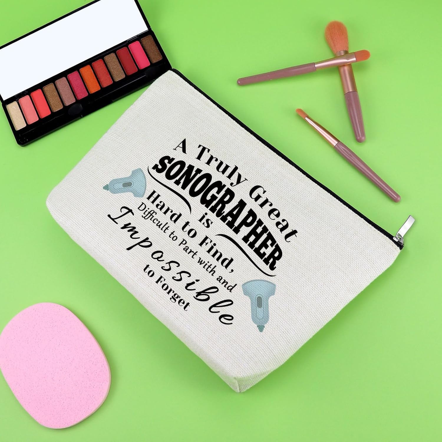 Sonographer – Regalo de agradecimiento para mujer, bolsa de maquillaje, ultrasonido, regalo para técnico, radiólogo, médico, bolsa de cosméticos,