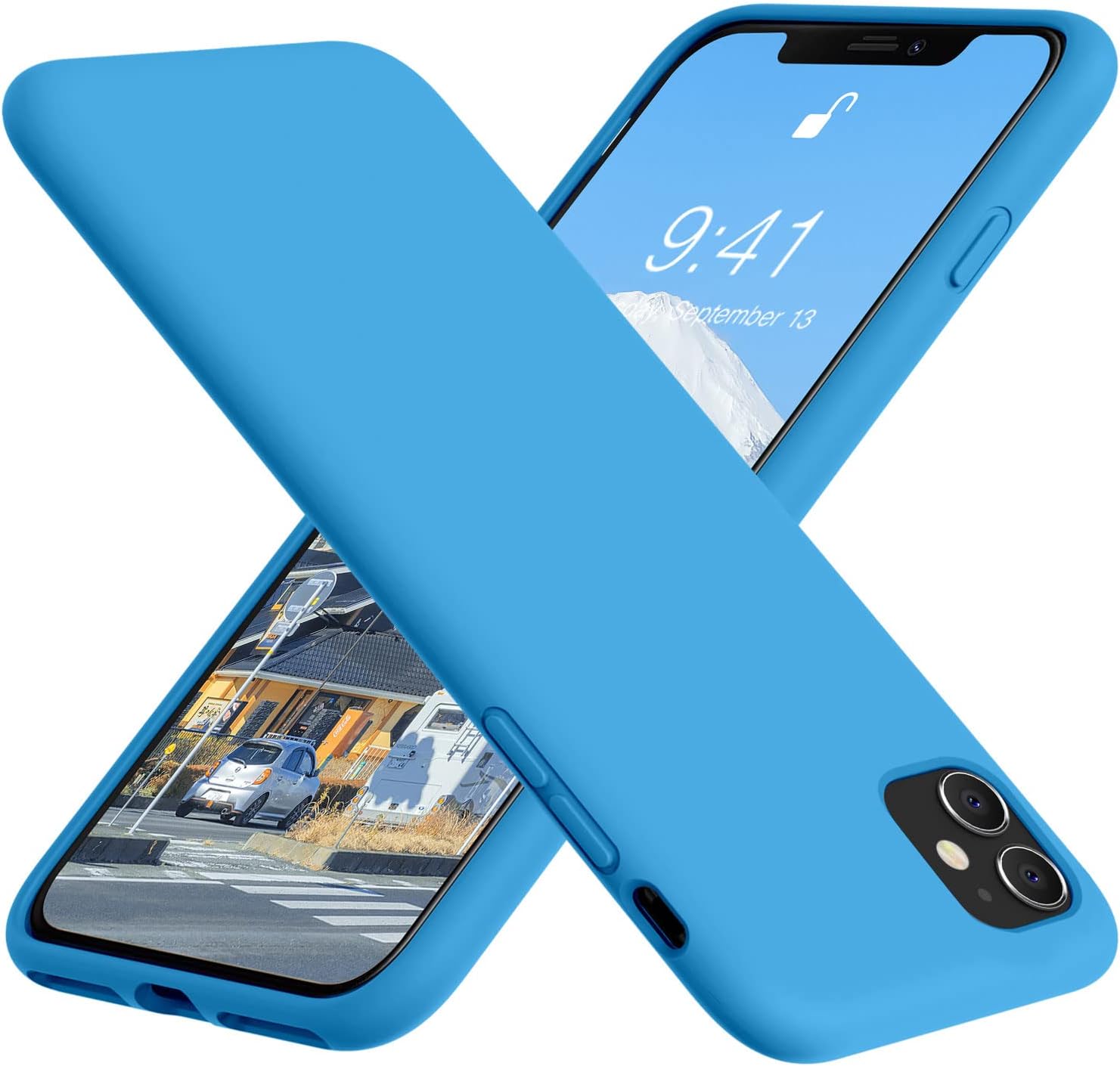 Vooii Funda protectora para iPhone 11, silicona líquida suave de goma delgada de cuerpo completo para iPhone 11 (con forro de microfibra suave),