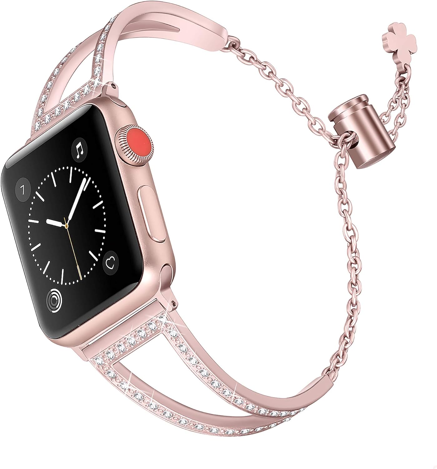 Secbolt Correas brillantes compatibles con correas de Apple Watch de 1.496 pulgadas, 1.575 pulgadas, 1.614 pulgadas, 1.654 pulgadas, 1.732 pulgadas,