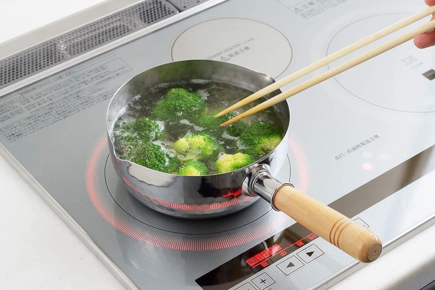 Olla japonesa Yukihira de acero inoxidable de 8.7 in, fabricada en Japón, 3 cuartos de galón, 1 paquete