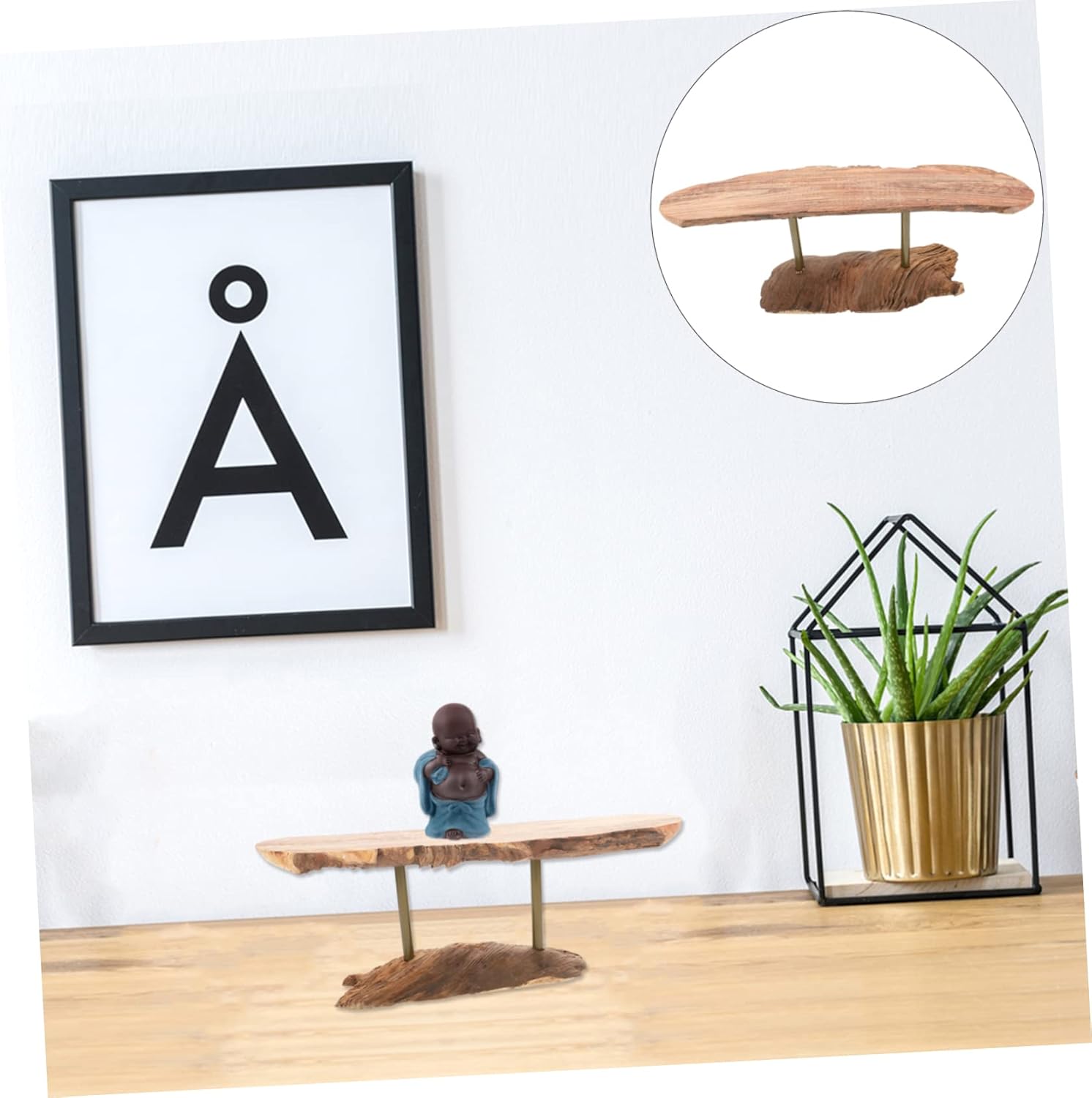VOSAREA Woodsy Decor base de madera pie figura soporte de exhibición comedor mesa decoración adornos decorativo jarrón base china pastel rústico