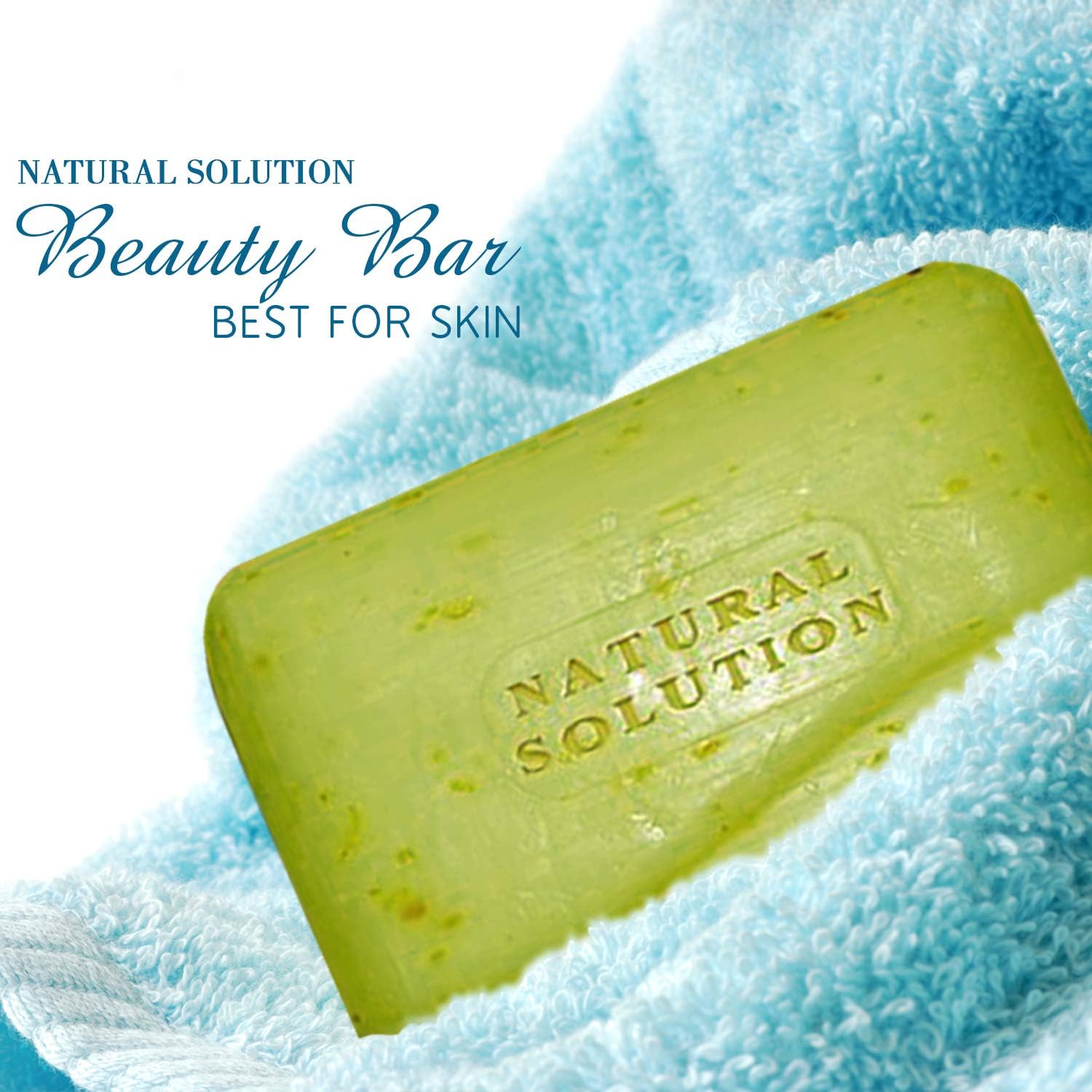 Natural Solution Himalayan Pink Salt Bath, barra de jabón de té verde (paquete de 6), barra de jabón de aceite de oliva y té verde (paquete de 6)
