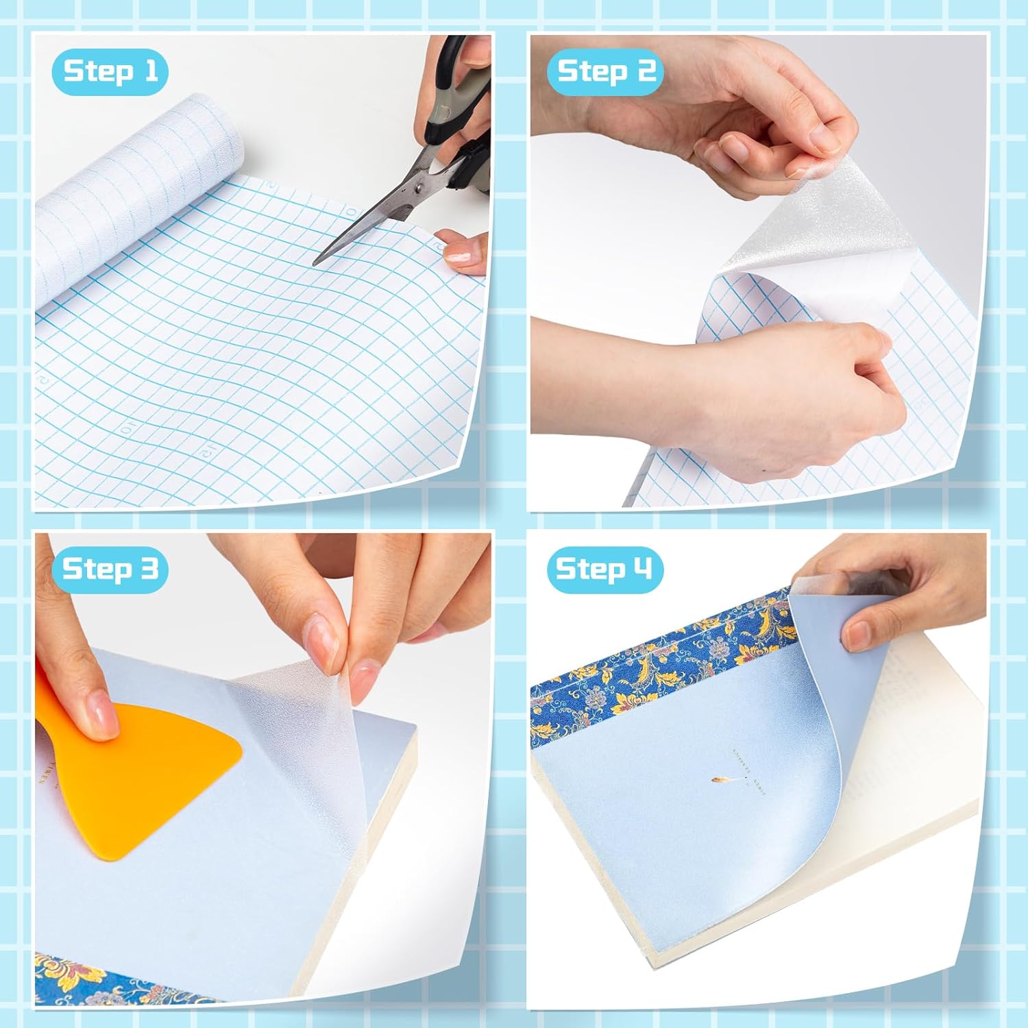 6 rollos de cubierta autoadhesiva mate para libros, revestimiento protector transparente para libros, hojas adhesivas transparentes para libros de