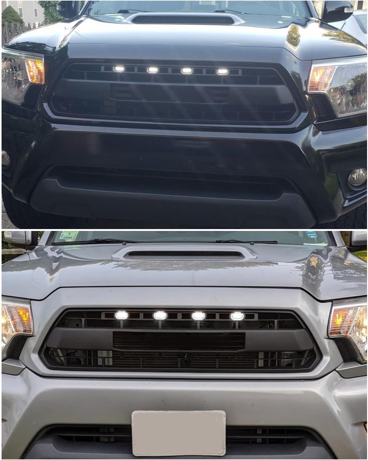 MEALAM Luces LED blancas 4 piezas parrilla delantera Raptor lámparas accesorios de coche con arnés y fusible, compatible con Toyota Tacoma 2012 2013