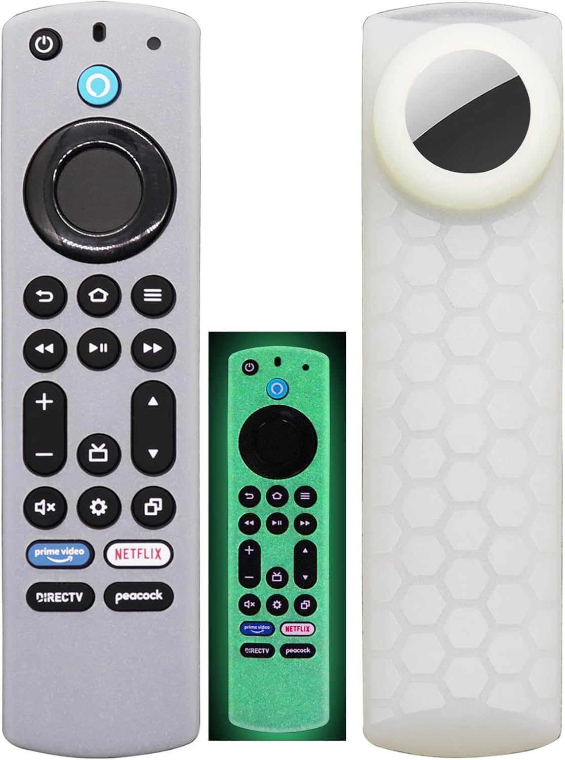 Funda para Toshiba Remote Airtag Glow para Insignia TV NS-RCFNA-21 CT-RC1US-21 CT-95018 Alexa Voice Remote Control con Holde para Adhesivo de