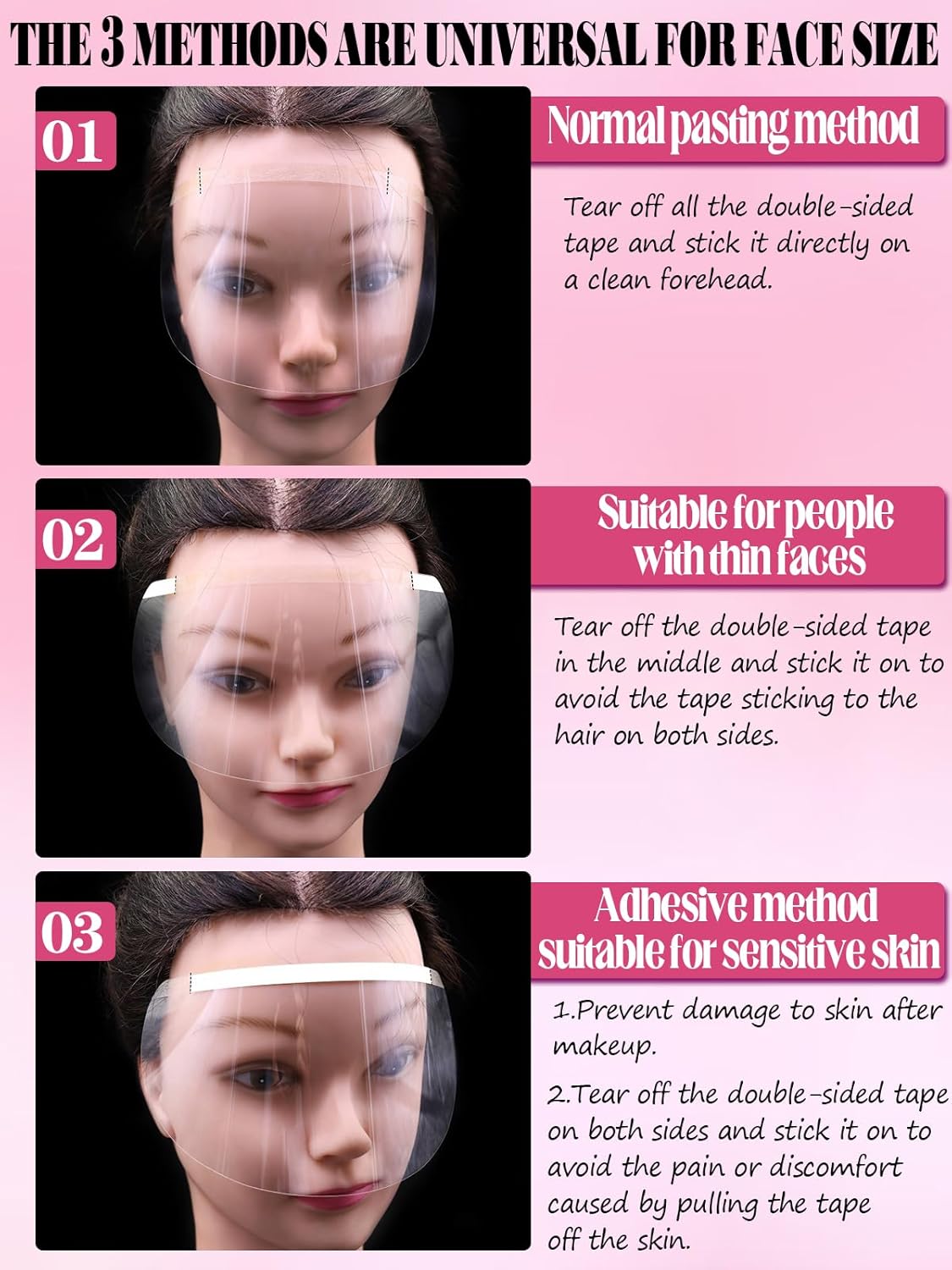 EBANKU 200 protectores de ojos para la cara de la ducha, protector transparente para cejas, gafas de ducha, cubierta facial de baño, para adultos,