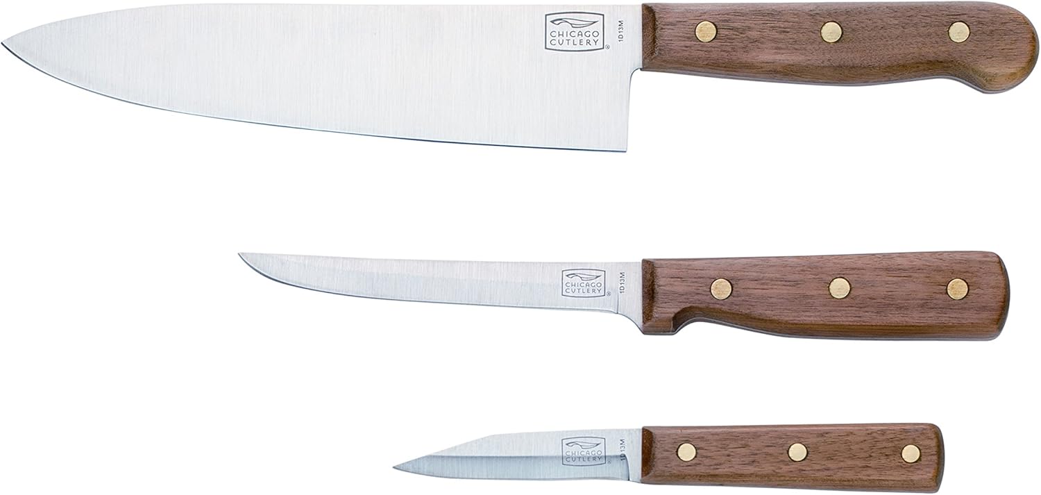 Chicago Cutlery B42 Walnut Tradition – Juego de cuchillos de cocina (3 piezas)