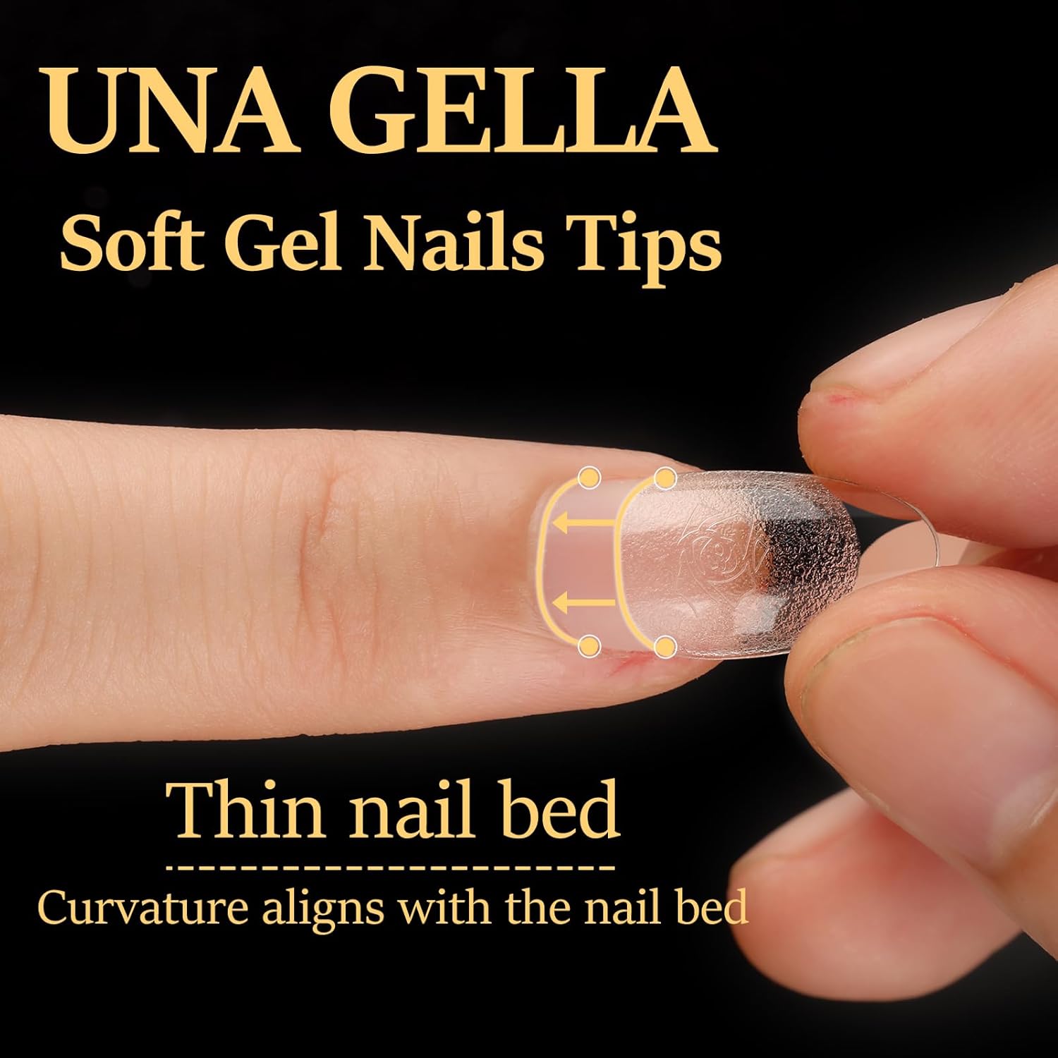 UNA GELLA Puntas de uñas de gel suave, 240 uñas cortas redondas a presión, 12 tamaños ovalados, uñas postizas de almendra, extensión de uñas de