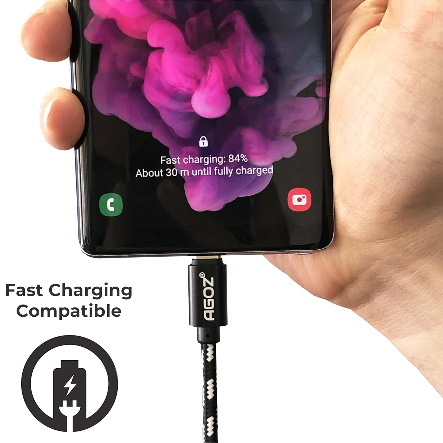 AGOZ Paquete de 3 cables micro USB Moto E6 compatibles con Moto G5 Plus, Moto G5S Plus, Moto G5, Moto G Plus, Moto G4 Plus, G4 Play, Droid Turbo 2,