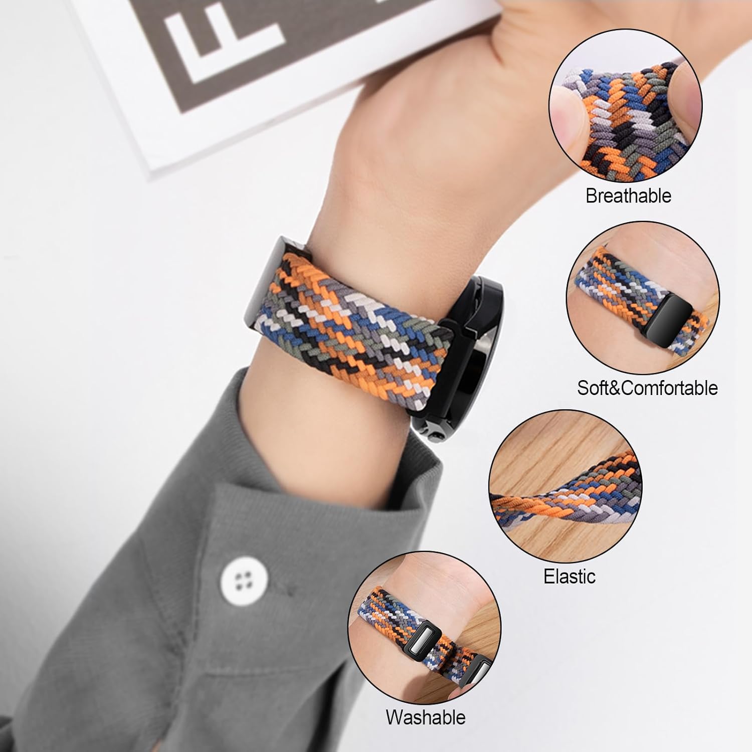 20mm Watch Band Compatible with Samsung Galaxy Watch 654 40mm 44mmWatch 5 Pro 45mmWatch 64 Classic Band 43mm 47mm 42mm 46mm, Magnetic Nylon