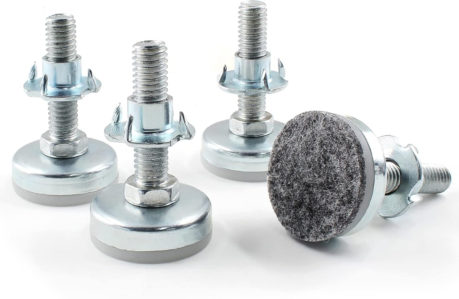 4 pies niveladores de muebles de 38 pulgadas y 16 hilos resistentes, niveladores ajustables para muebles con rosca en T para silla, mesa, patas de