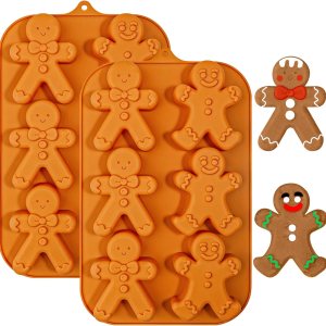 Webake Molde de silicona para hombre de jengibre, 6 cavidades con forma de hombre de jengibre para pasteles, jabón, gelatina, galletas (paquete de 2) Webake Molde de silicona para hombre de jengibre, 6 cavidades con forma de hombre de jengibre para pasteles, jabón, gelatina, galletas (paquete de 2)
