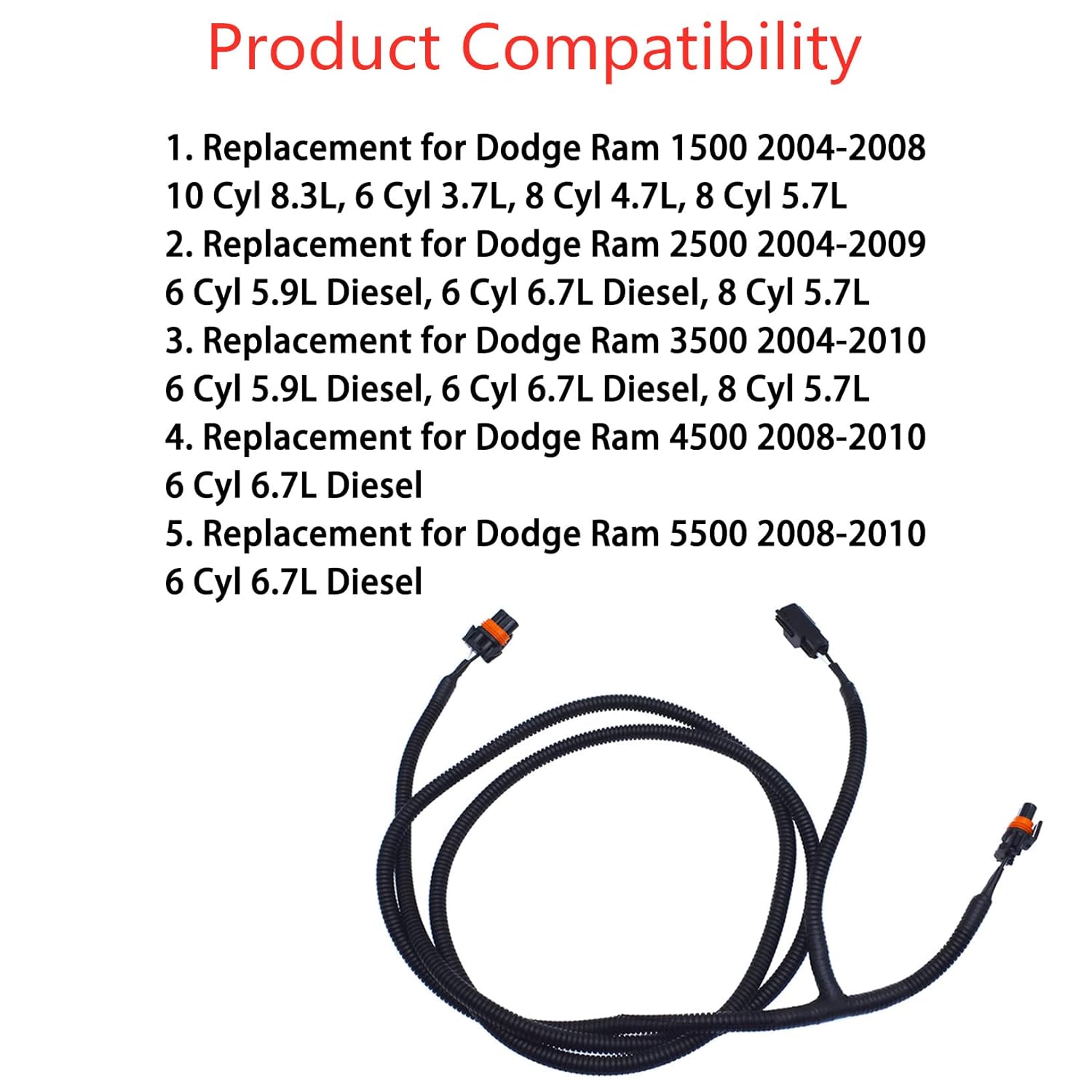 Kit de arnés de cableado de puente antiniebla para Ram 1500 2500 3500 2002 2003 2004 2005 2006 2007 2008 56045501AC
