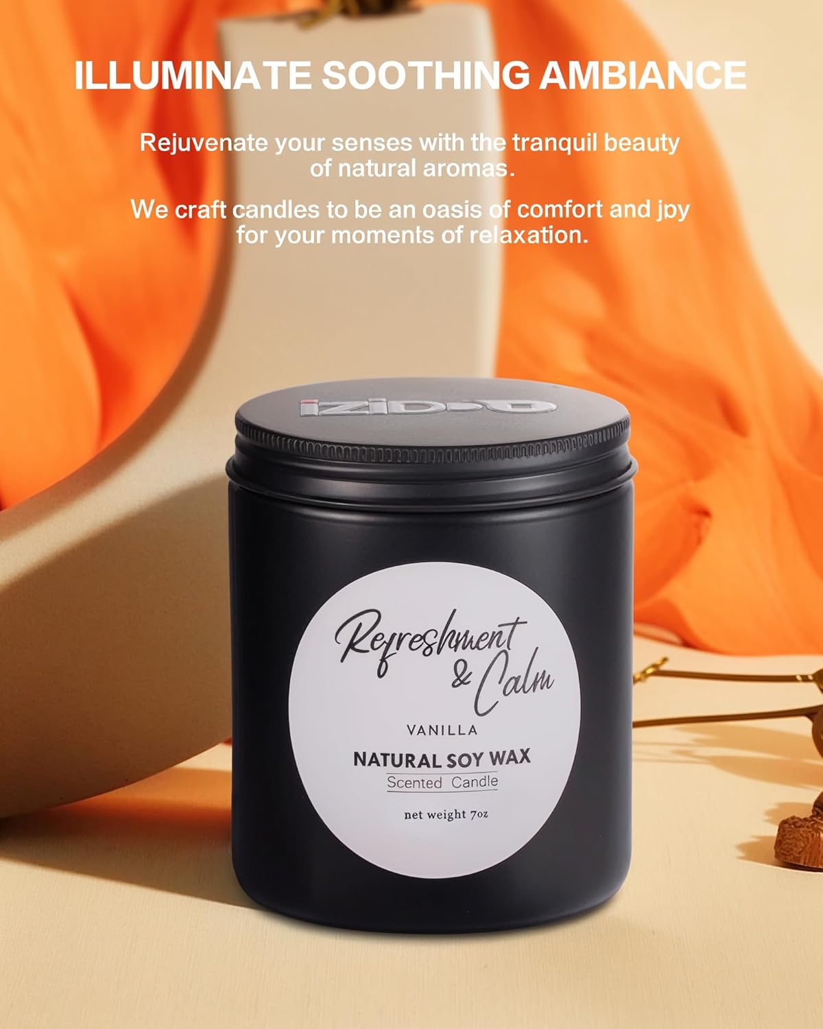 IZIDDO Velas perfumadas, velas aromáticas para el hogar, 45 horas de combustión, velas de soja, alivio del estrés y velas de baño y cuerpo, velas