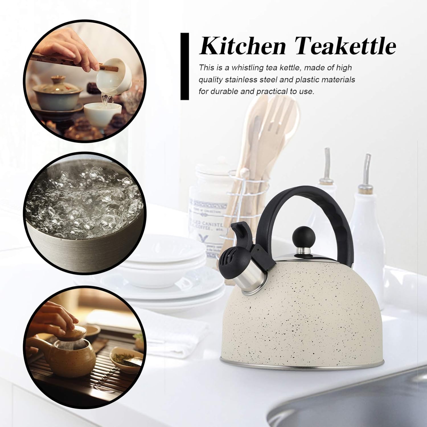 Cabilock Tazas de café de vidrio, máquina de café espresso, calentador de taza, hervidor de café, hervidor de agua para té, hervidor hervido,