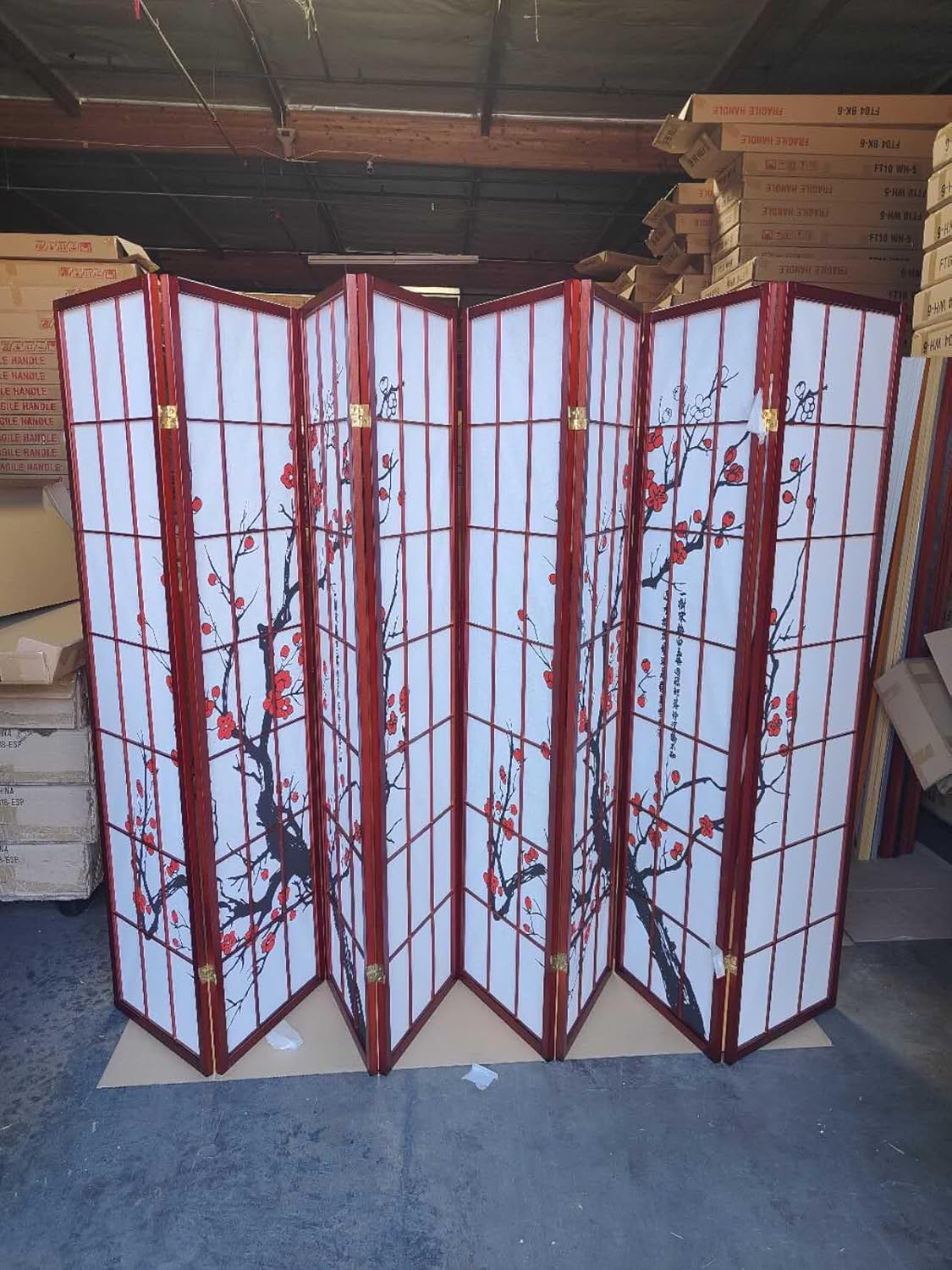 Select Plum Blossom Color y Panel Divisor de habitación de 3 a 8 (cereza, 8)