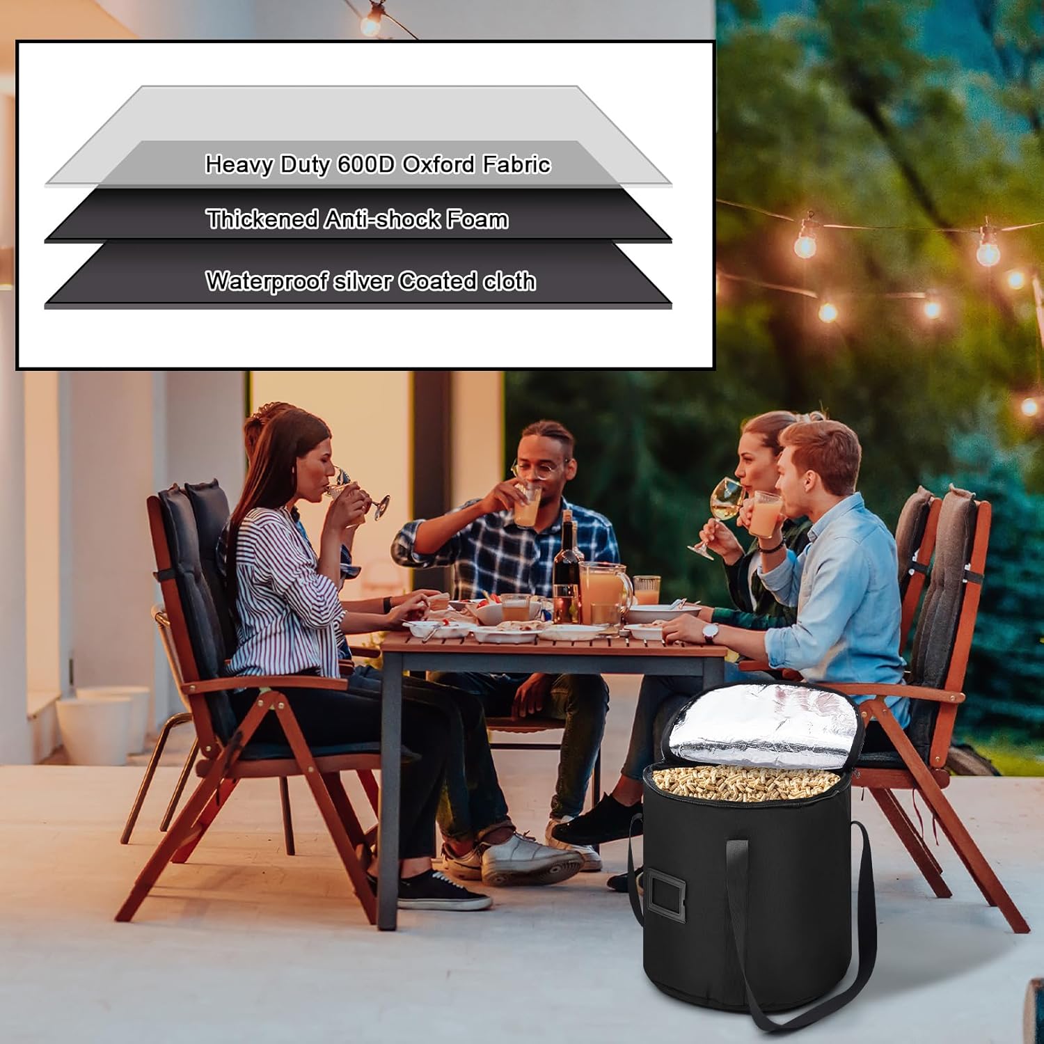 Contenedores de almacenamiento de pellets de madera de 20 libras, contenedor de carbón impermeable, contenedor de pellets de madera, bolsa de