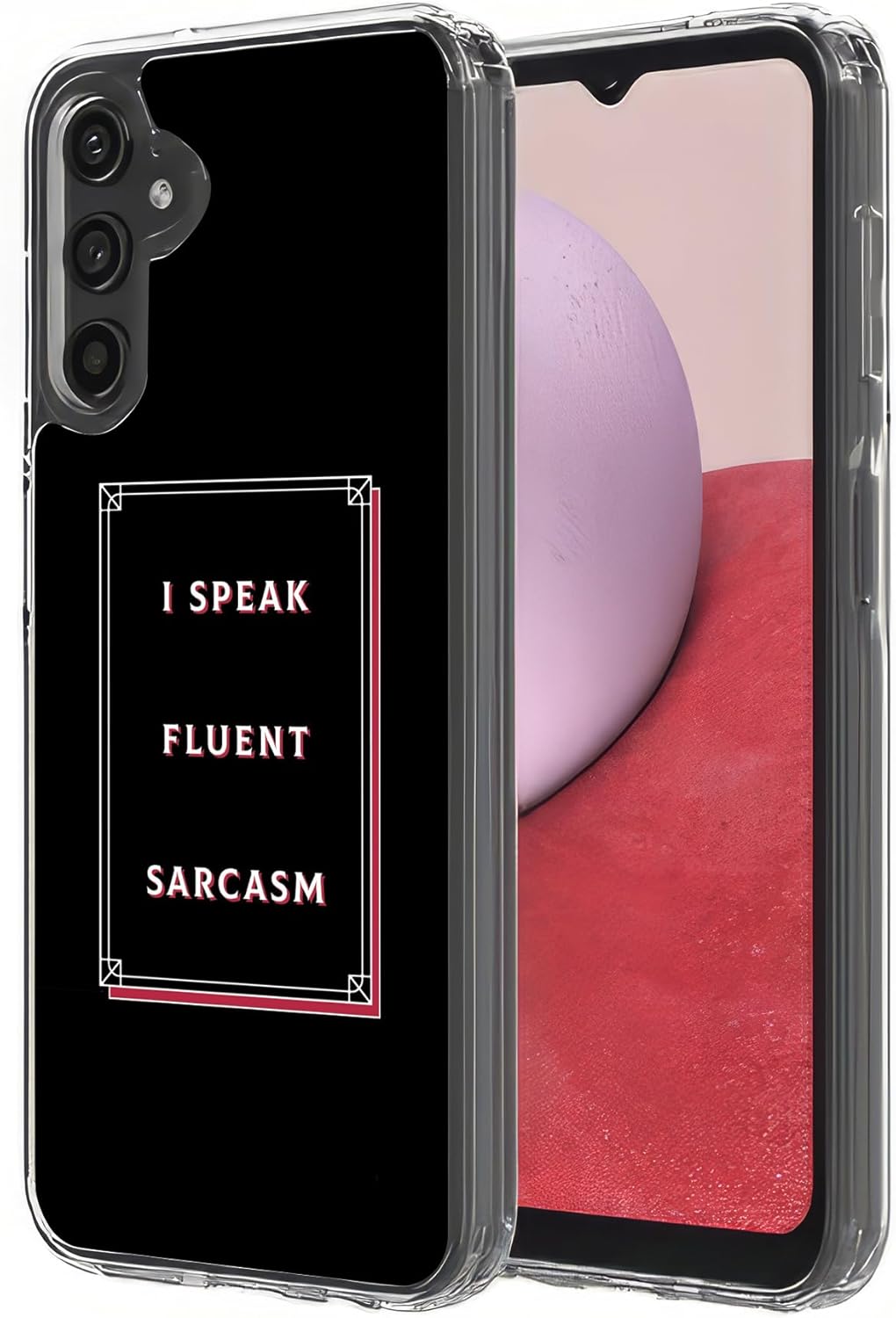 Slim Phone Case Compatible for Samsung A14 5G (2023), Slim Thin Gel TPU Cover, I Speak Sarcasm Print, Light Weight, Flexible, Soft, Printed in USA