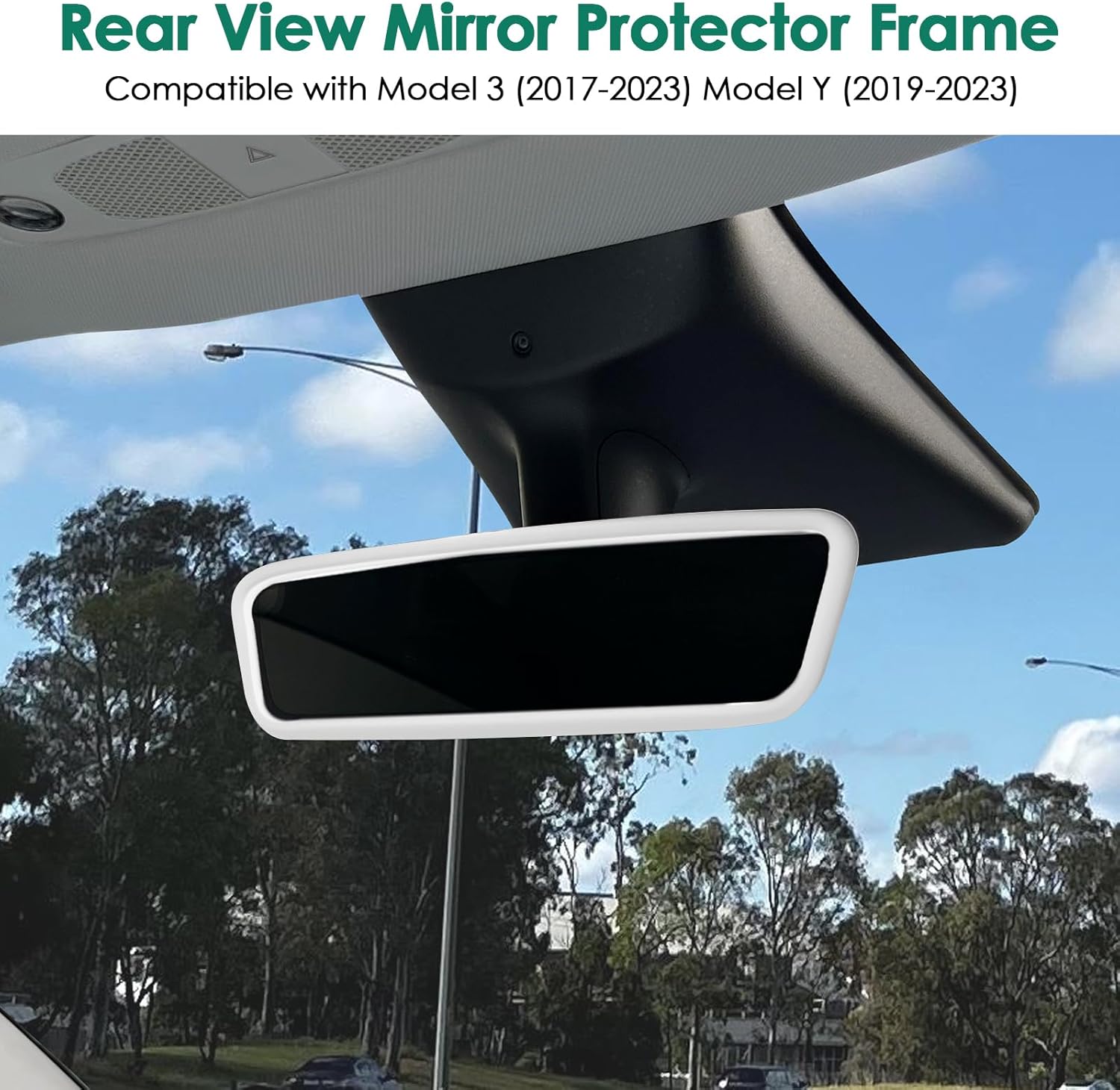 Marco protector de espejo retrovisor compatible con el modelo 3 Y X S Semi 2014-2024 para espejo retrovisor interior, accesorios de silicona para