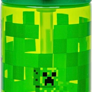 Zak Designs Sage Minecraft Botella de agua para niños, escuela o viajes, plástico duradero, 16onzas, con popote, asa, tapa, boquilla abatible, a Zak Designs Sage Minecraft Botella de agua para niños, escuela o viajes, plástico duradero, 16onzas, con popote, asa, tapa, boquilla abatible, a